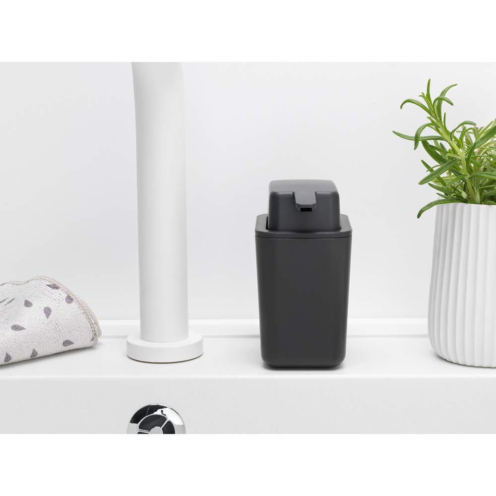 brabantia-dispenser-di-sapone-rettangolare-200-ml-grigio-scuro-antigoccia-e-mono image 7