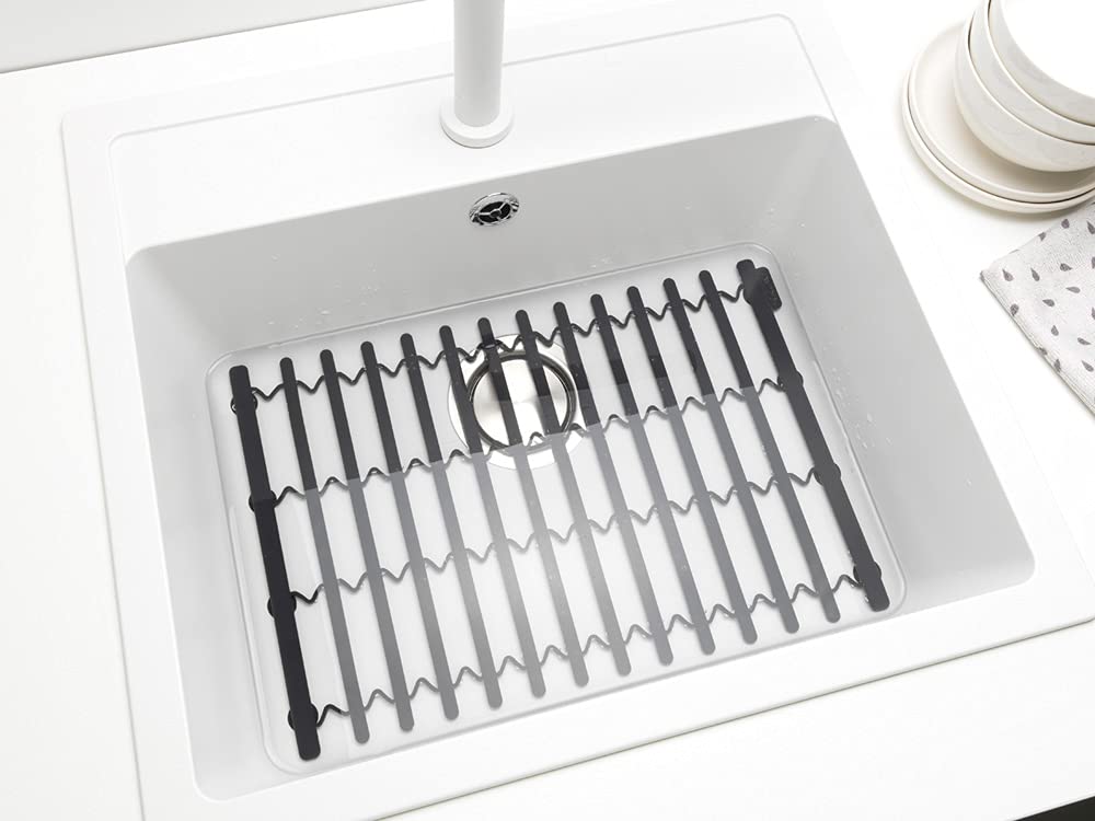 brabantia-tappetino-per-lavello-in-silicone-grigio-scuro-estensibile-30-45-cm-re image 3