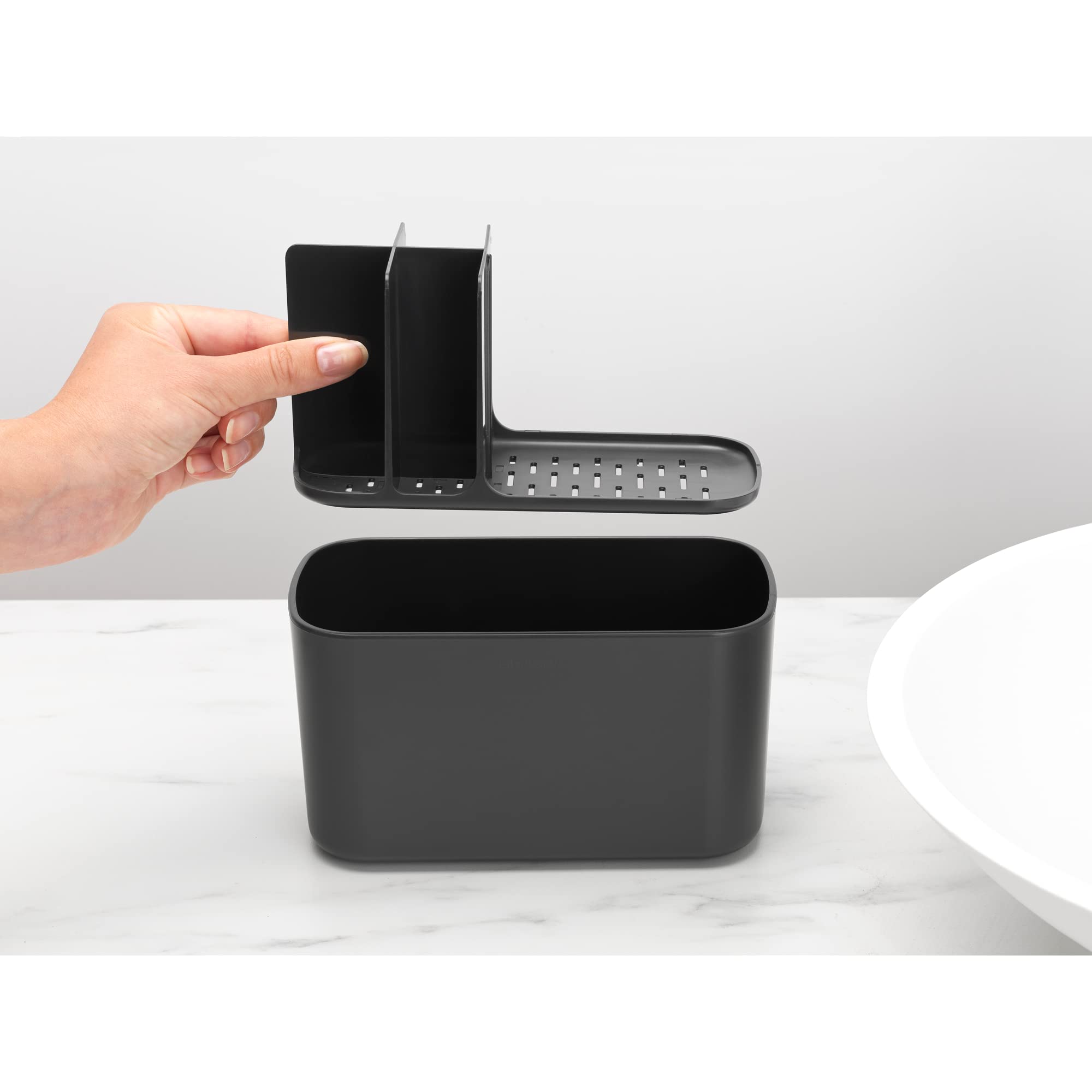 brabantia-contenitore-da-bagno-portaoggetti-con-vassoio-di-drenaggio-grigio-scur image 5
