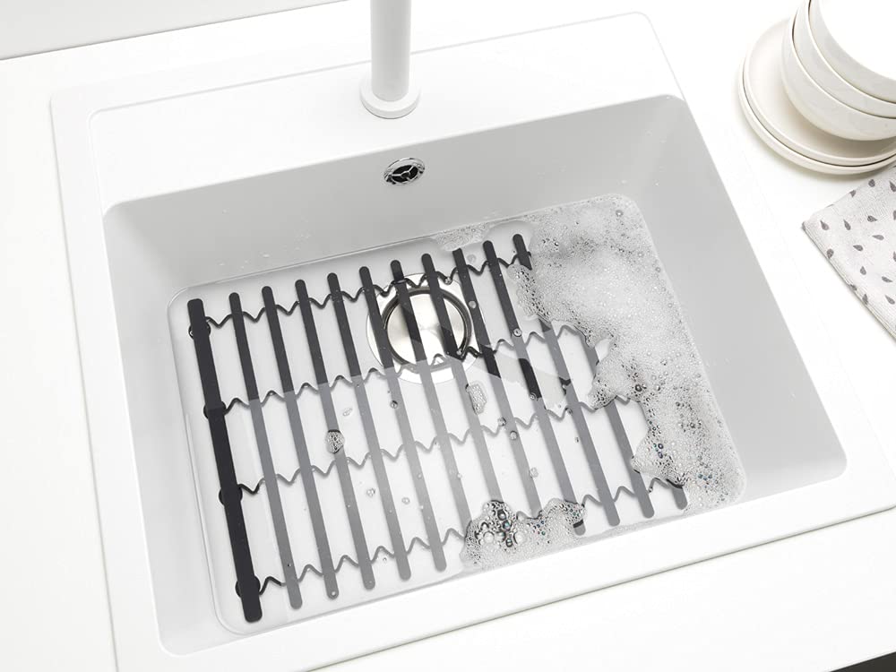 brabantia-tappetino-per-lavello-in-silicone-grigio-scuro-estensibile-30-45-cm-re image 6