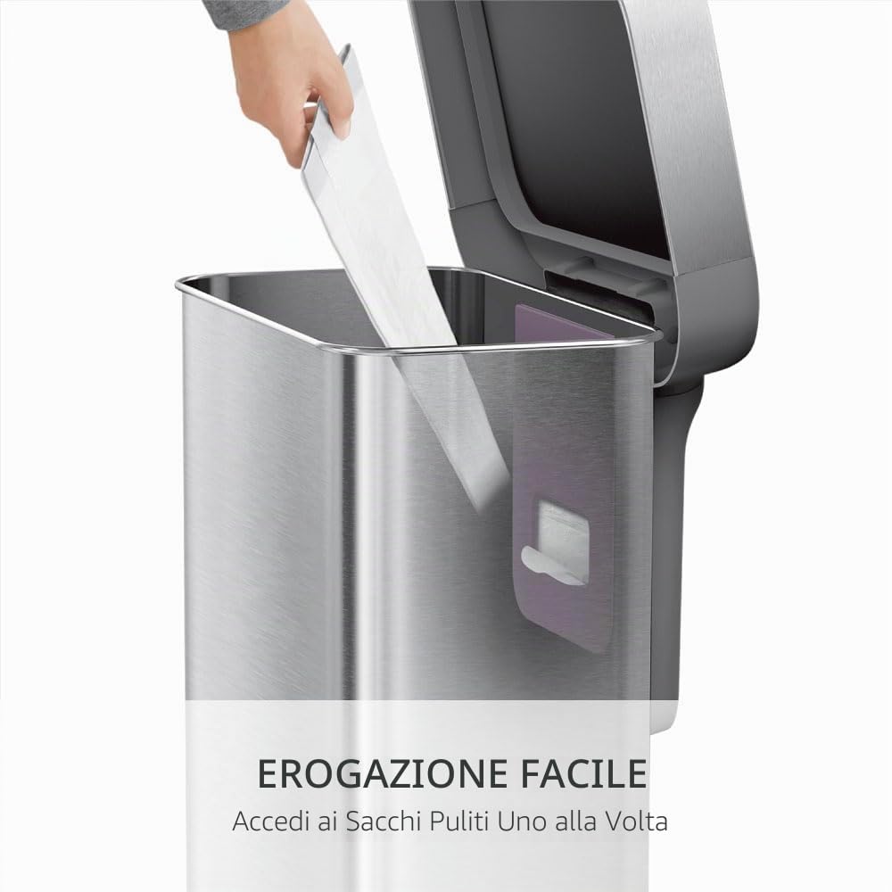 simplehuman-cw2024-cestino-rettangolare-a-pedale-45l-acciaio-inox-spazzolato-por image 5