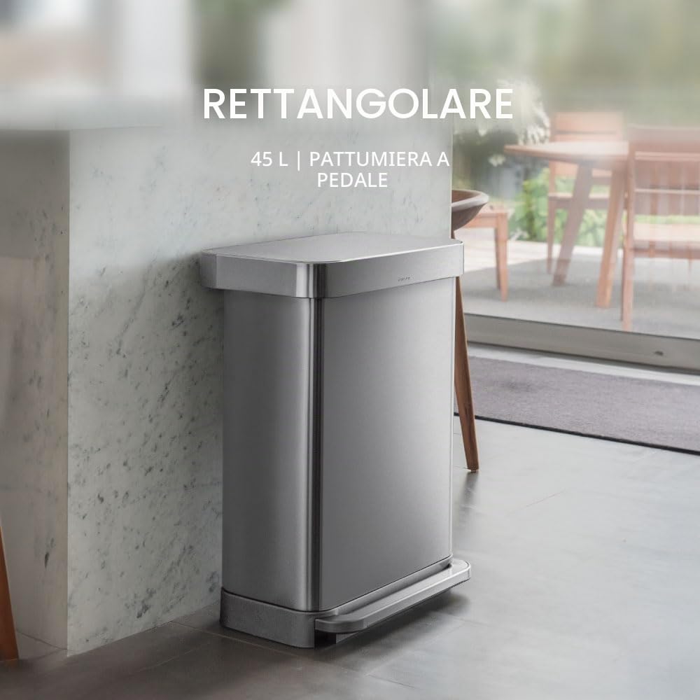 simplehuman-cw2024-cestino-rettangolare-a-pedale-45l-acciaio-inox-spazzolato-por image 2