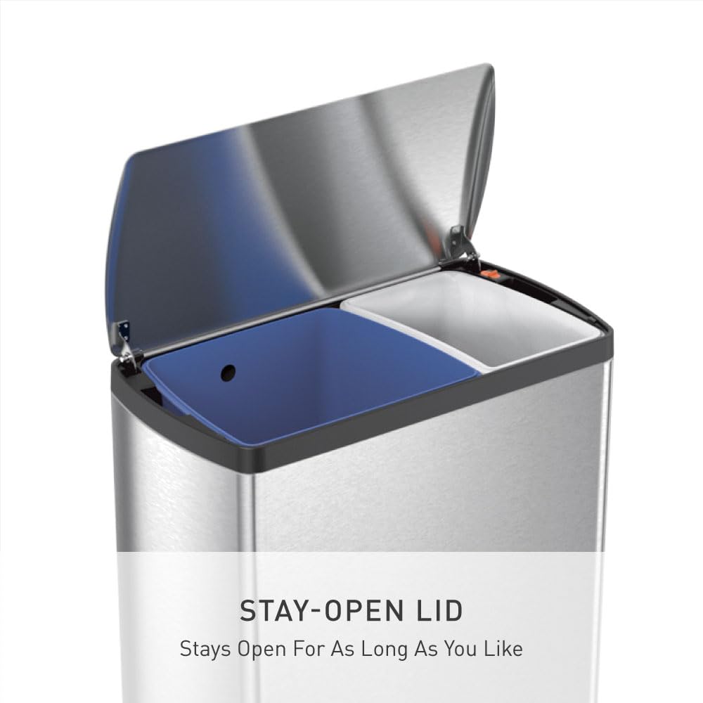 simplehuman-cw1830-cestino-rettangolare-per-raccolta-differenziata-46l-30-16-pat image 7