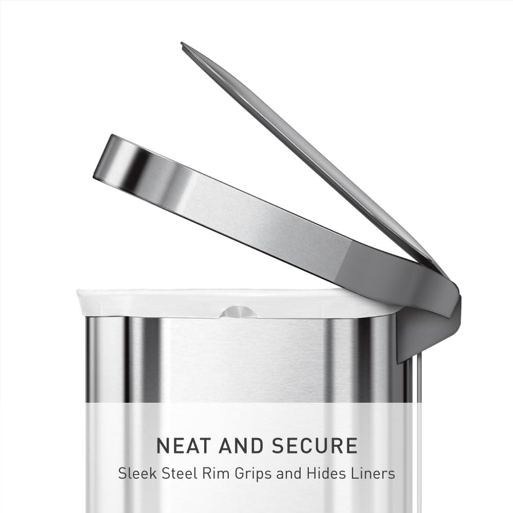 simplehuman-cw2044-cestino-a-pedale-sottile-45-l-acciaio-inox-spazzolato-coperch image 3