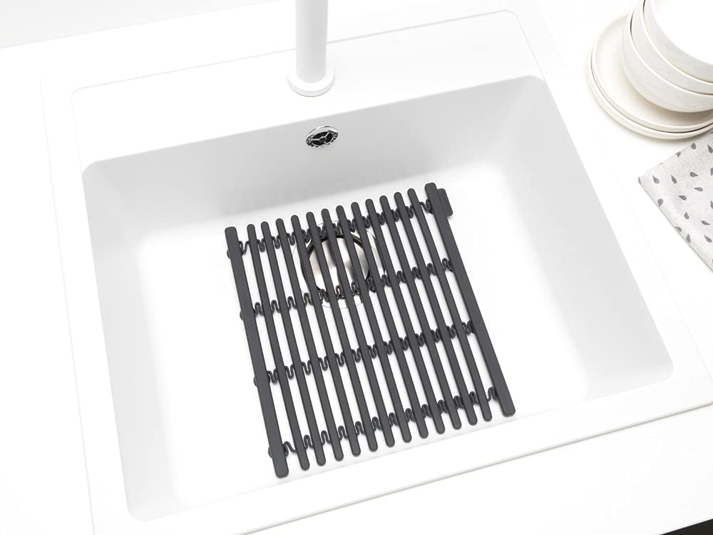 brabantia-tappetino-per-lavello-in-silicone-grigio-scuro-estensibile-30-45-cm-re image 4