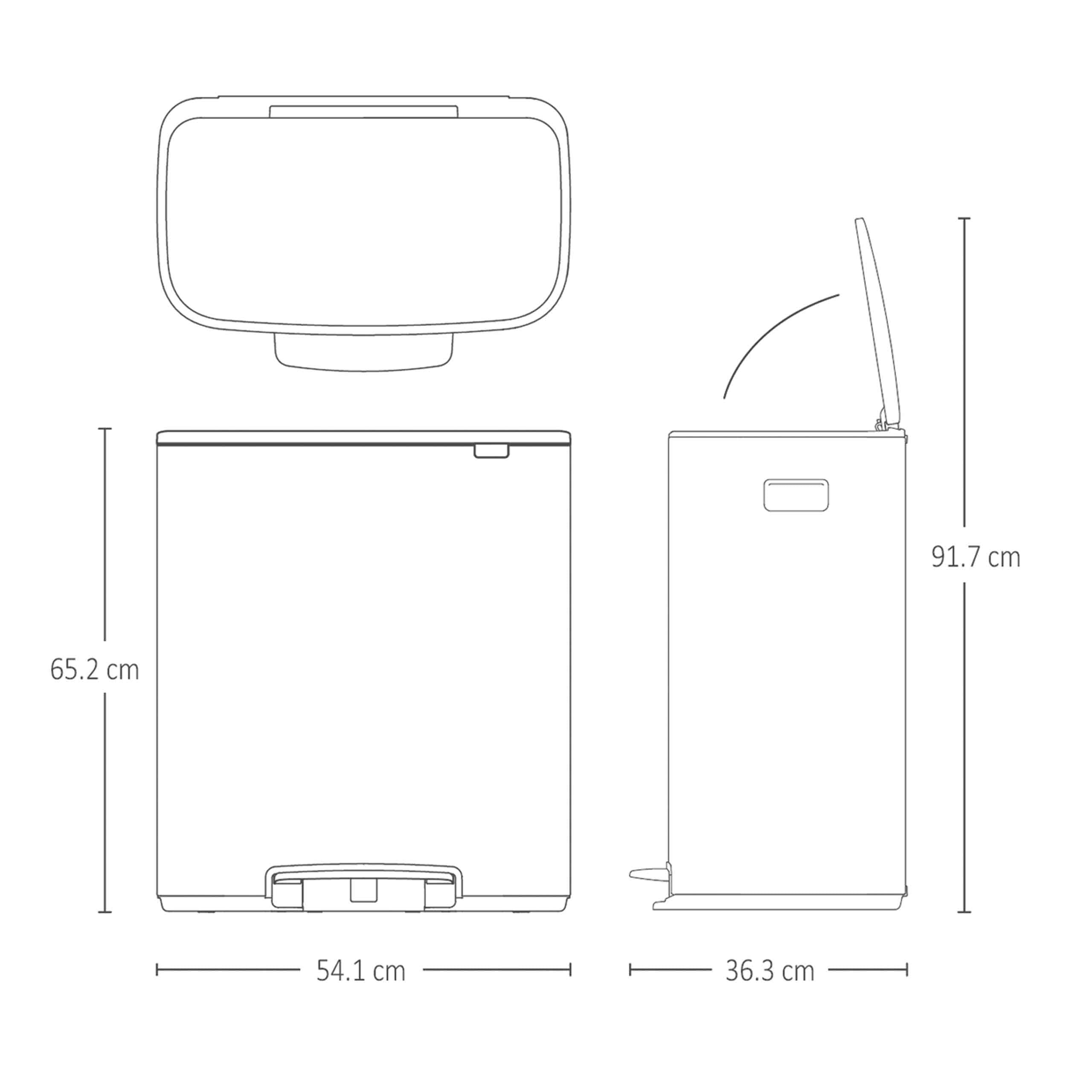 brabantia-pattumiera-bo-a-pedale-2x30-litri-con-due-secchi-rimovibili-e-coperchi image 3