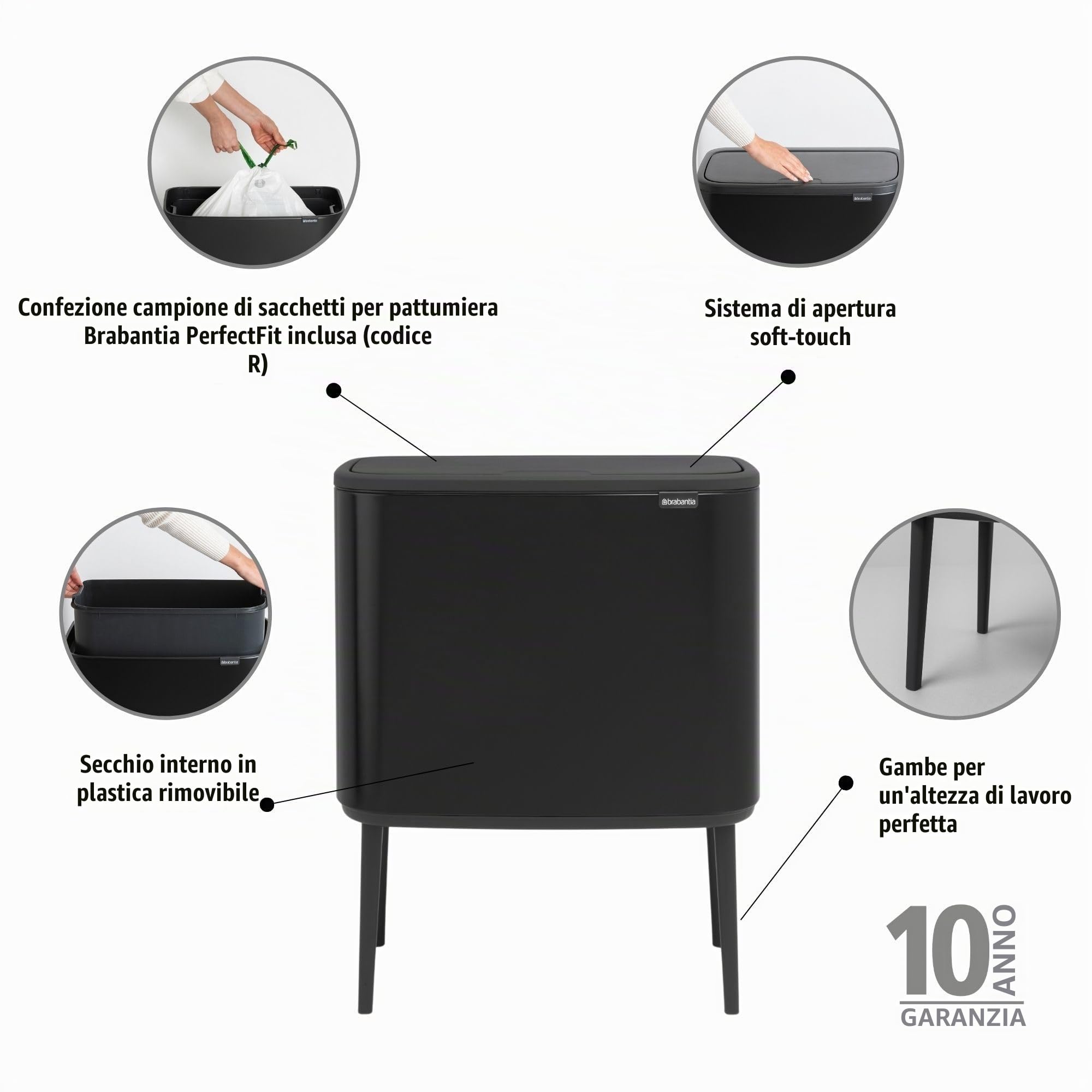 brabantia-bo-touch-bin-pattumiera-36-litri-nero-opaco-chiusura-soft-touch-salvas image 2