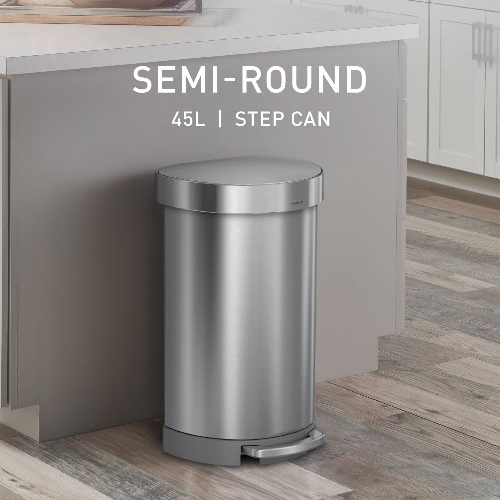 simplehuman-cw2030-cestino-pattumiera-semi-rotondo-con-pedale-45-l-acciaio-inox- image 2