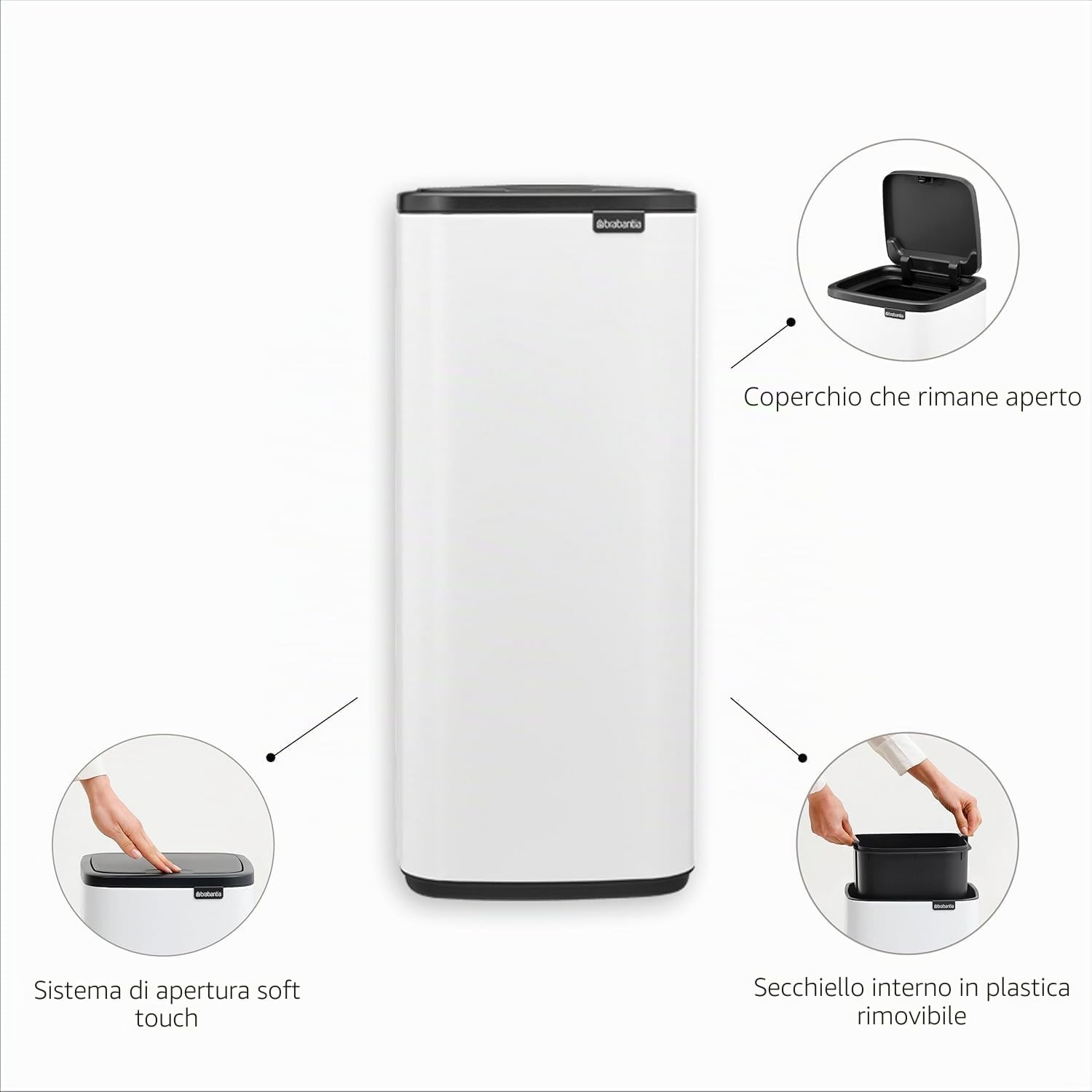 brabantia-bo-touch-bin-30l-soft-beige-pattumiera-a-pedale-salvaspazio-con-secchi image 5
