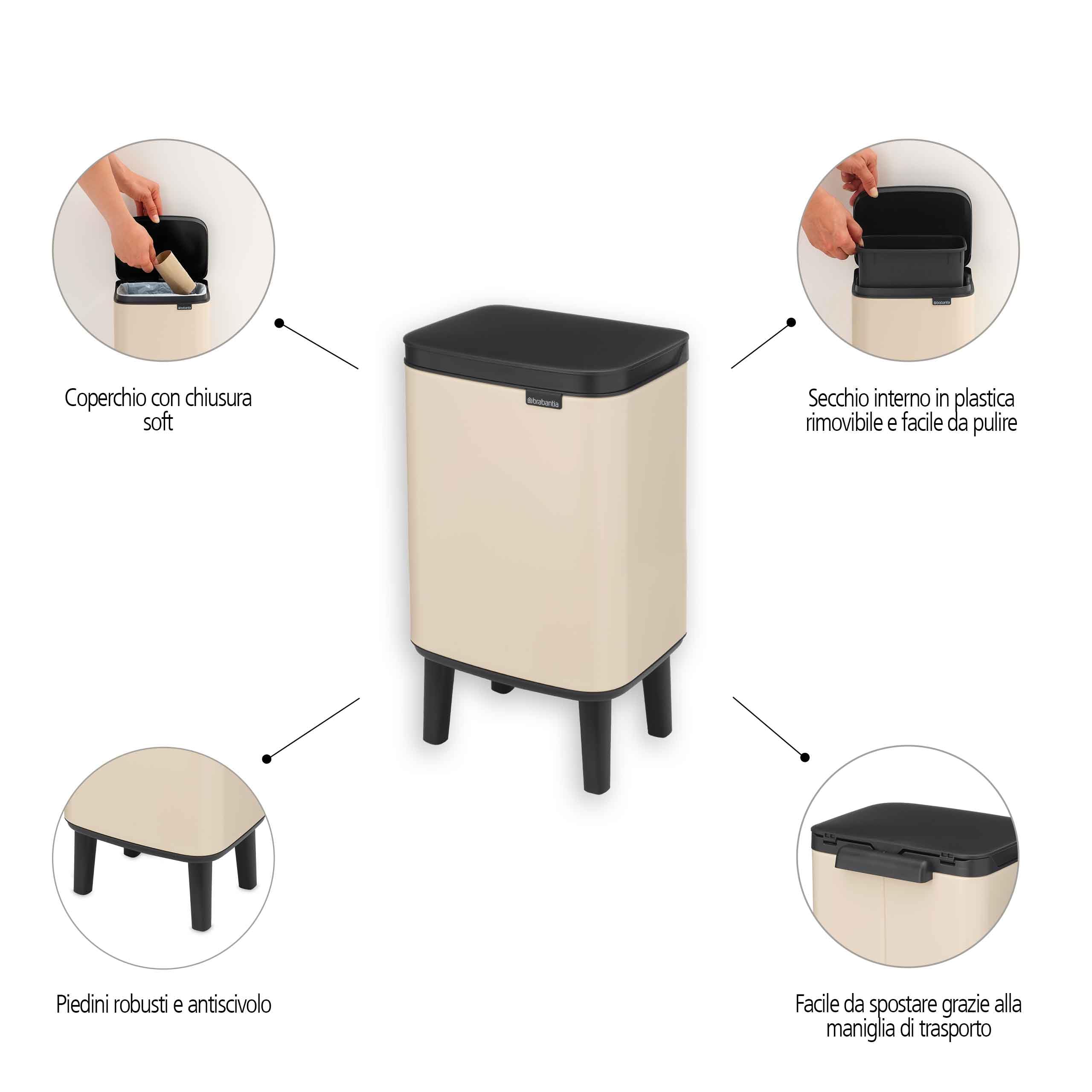 brabantia-bo-hi-7-litri-cestino-bagno-compatto-con-coperchio-soft-close-e-secchi image 2