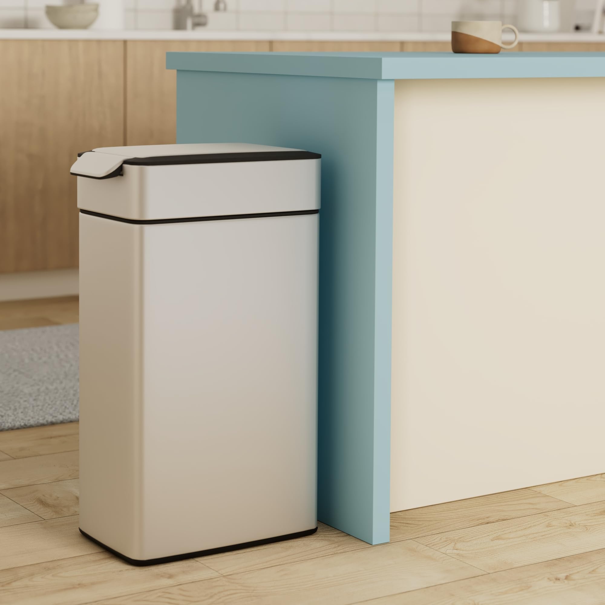 simplehuman-cw2016-cestino-da-cucina-sottile-con-touch-bar-acciaio-inox-spazzola image 2
