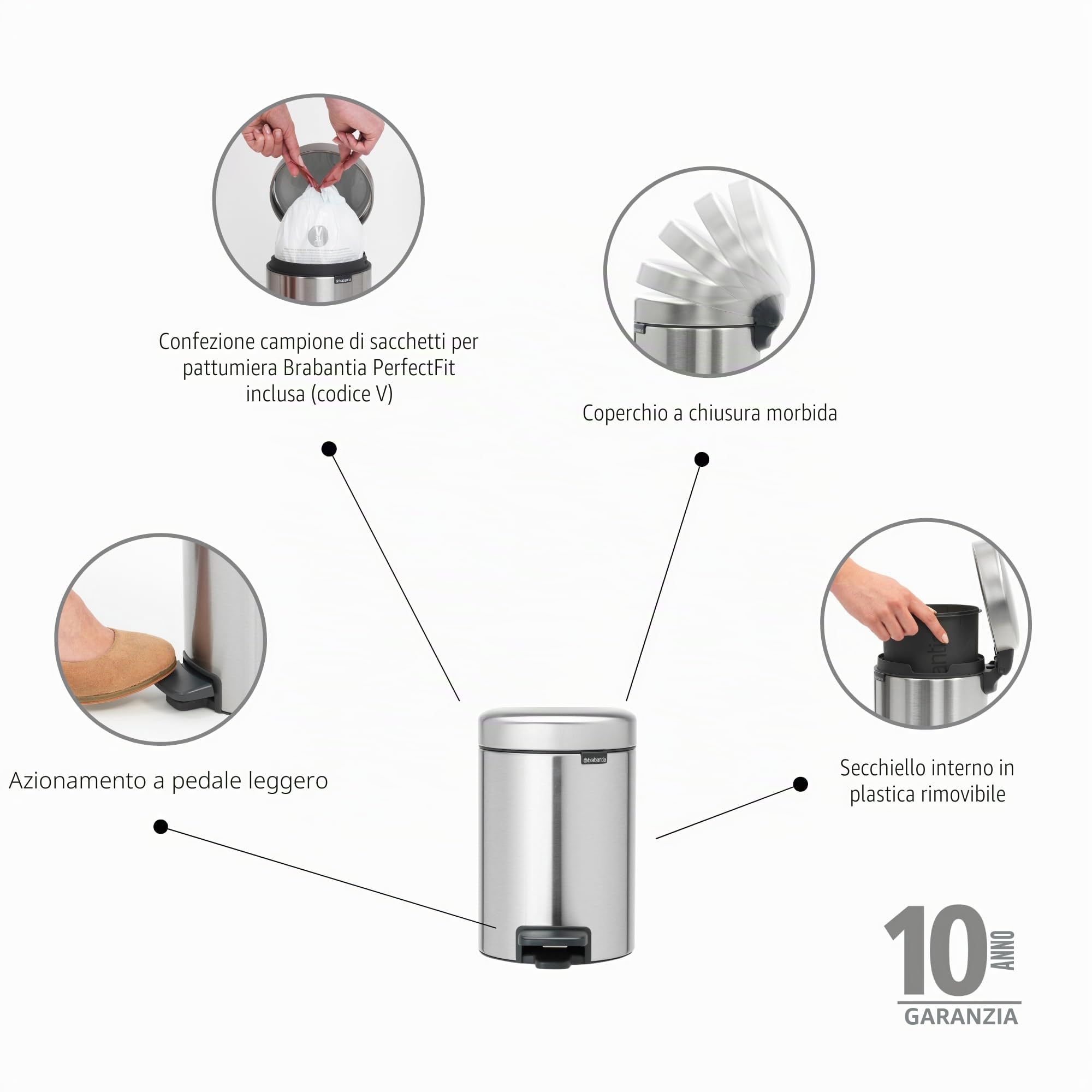 brabantia-pedal-bin-newicon-pattumiera-a-pedale-3-l-inox-satinato-fpp-secchio-in image 2