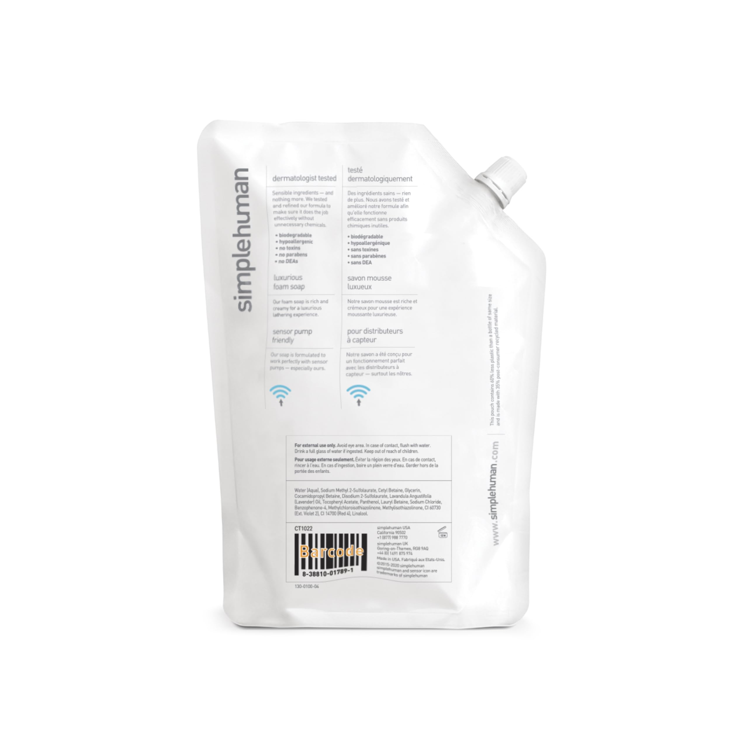 simplehuman-ct1022-sacca-di-ricarica-sapone-liquido-mani-idratante-alla-lavanda- image 2