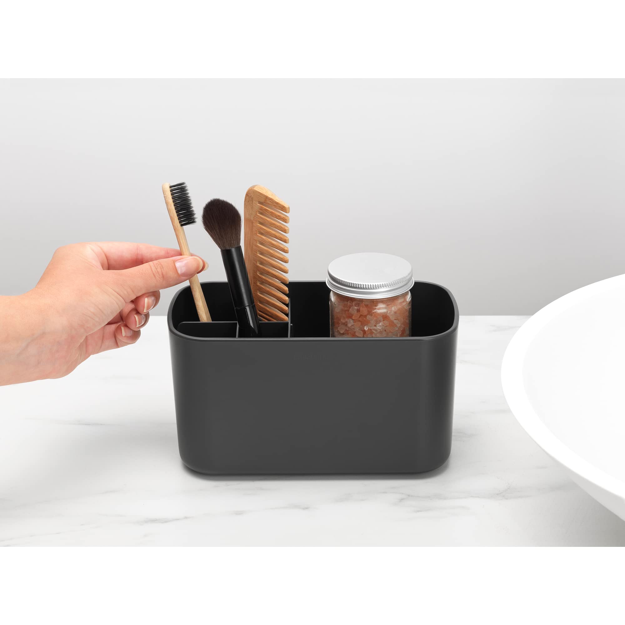 brabantia-contenitore-da-bagno-portaoggetti-con-vassoio-di-drenaggio-grigio-scur image 4