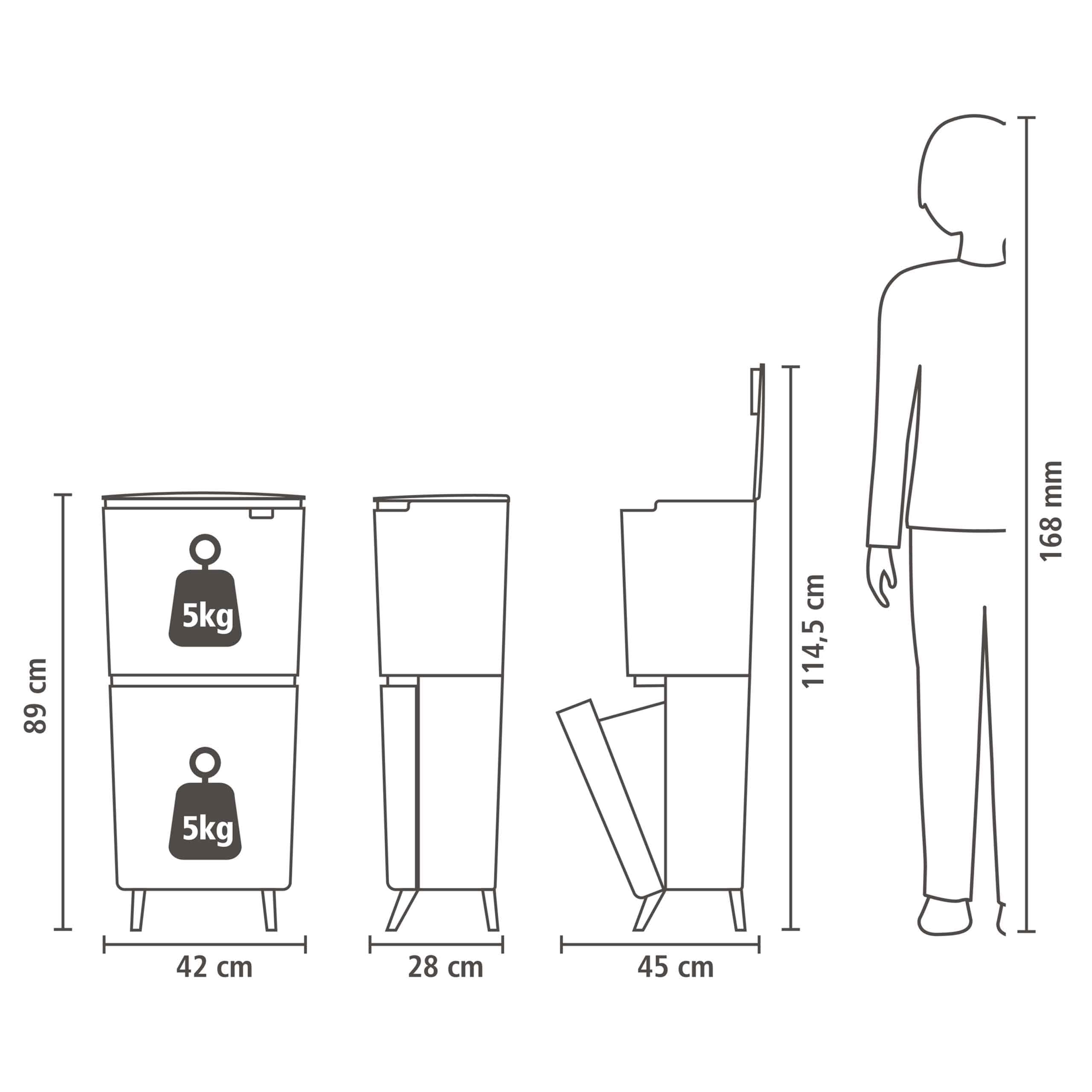 brabantia-sortup-hi-20-25-litri-pattumiera-differenziata-alta-e-stretta-con-2-se image 3
