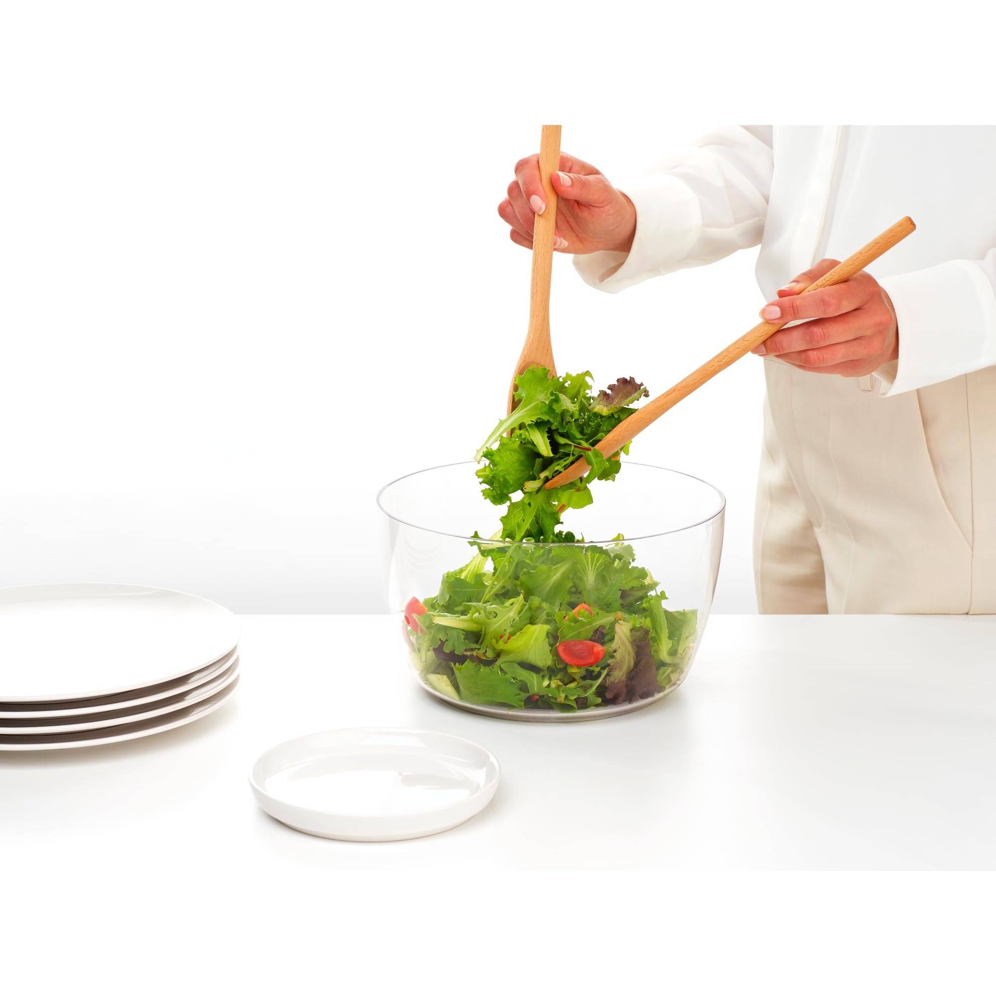 brabantia-tasty-centrifuga-per-insalata-3-in-1-con-ciotola-colino-e-base-antisci image 4