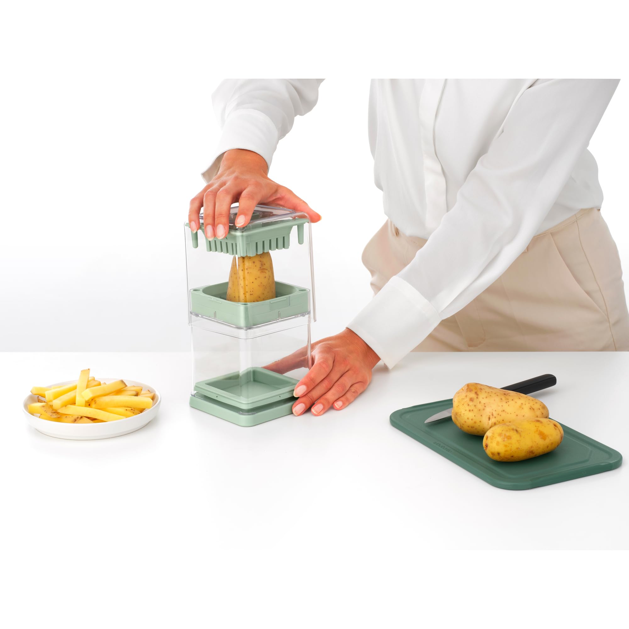 brabantia-tasty-tagliapatate-in-acciaio-inox-con-3-lame-intercambiabili-7mm-10mm image 7