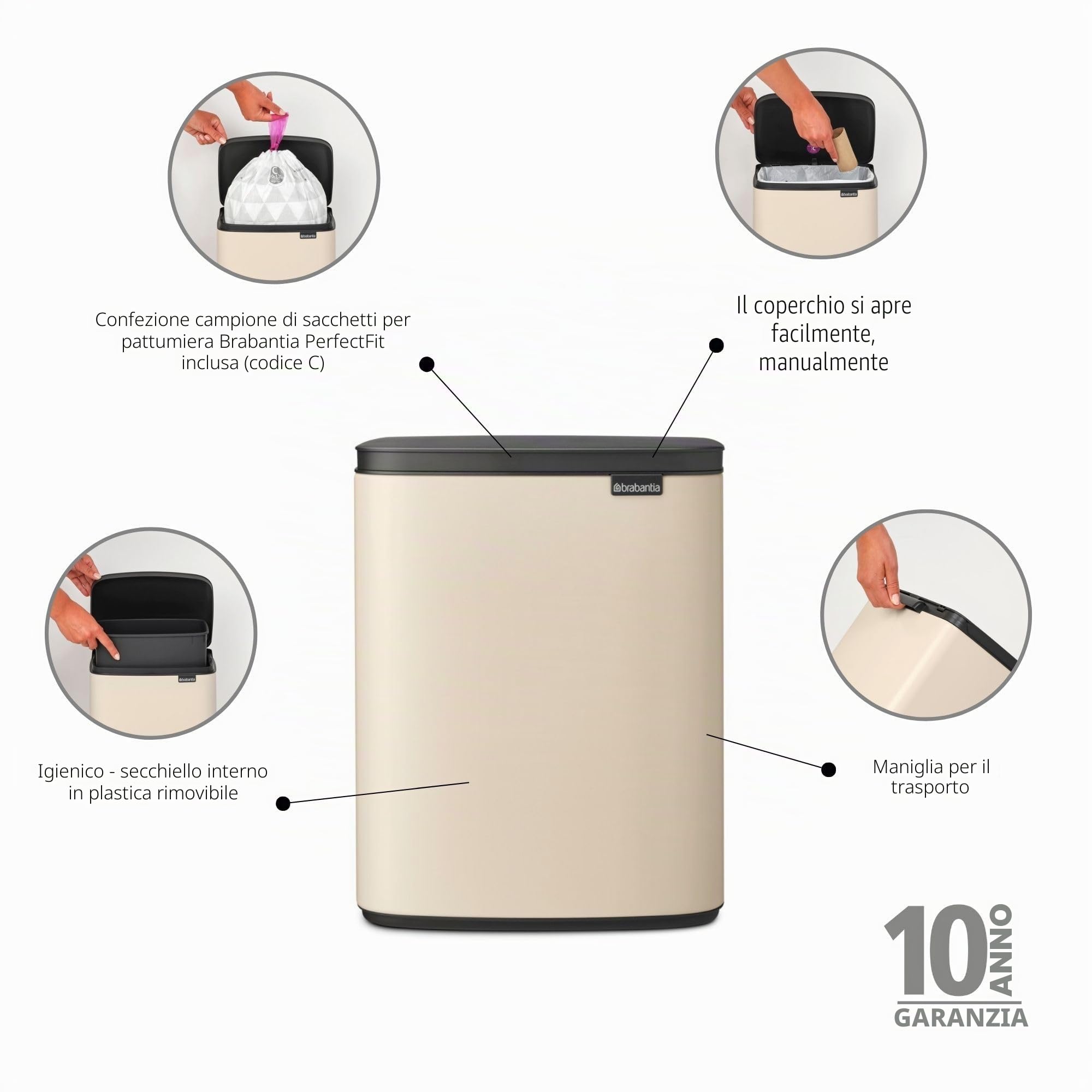 brabantia-bo-pattumiera-12l-soft-beige-cestino-rettangolare-con-coperchio-soft-c image 4