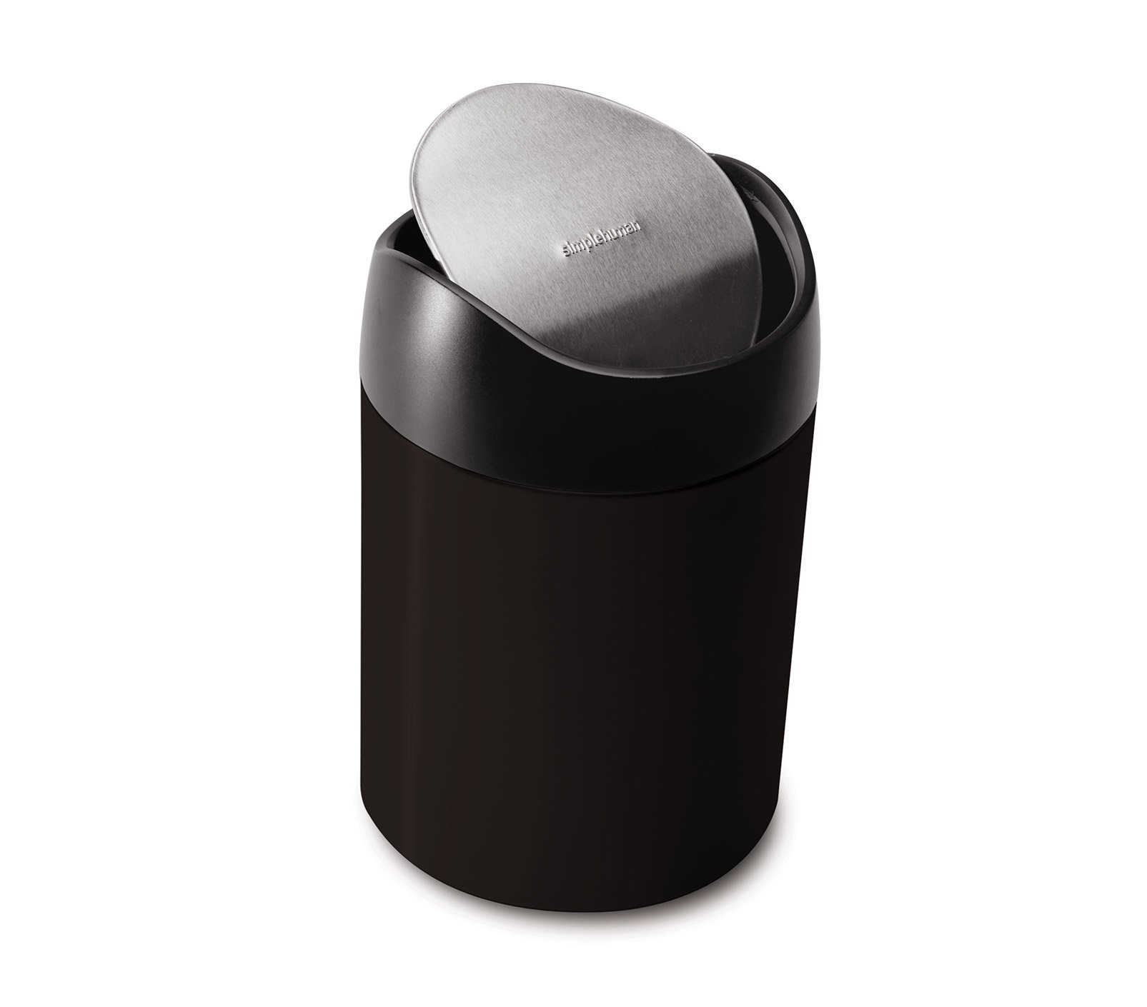 simplehuman-mini-cestino-1-5-l-in-acciaio-bianco-coperchio-oscillante-bilanciato image 6