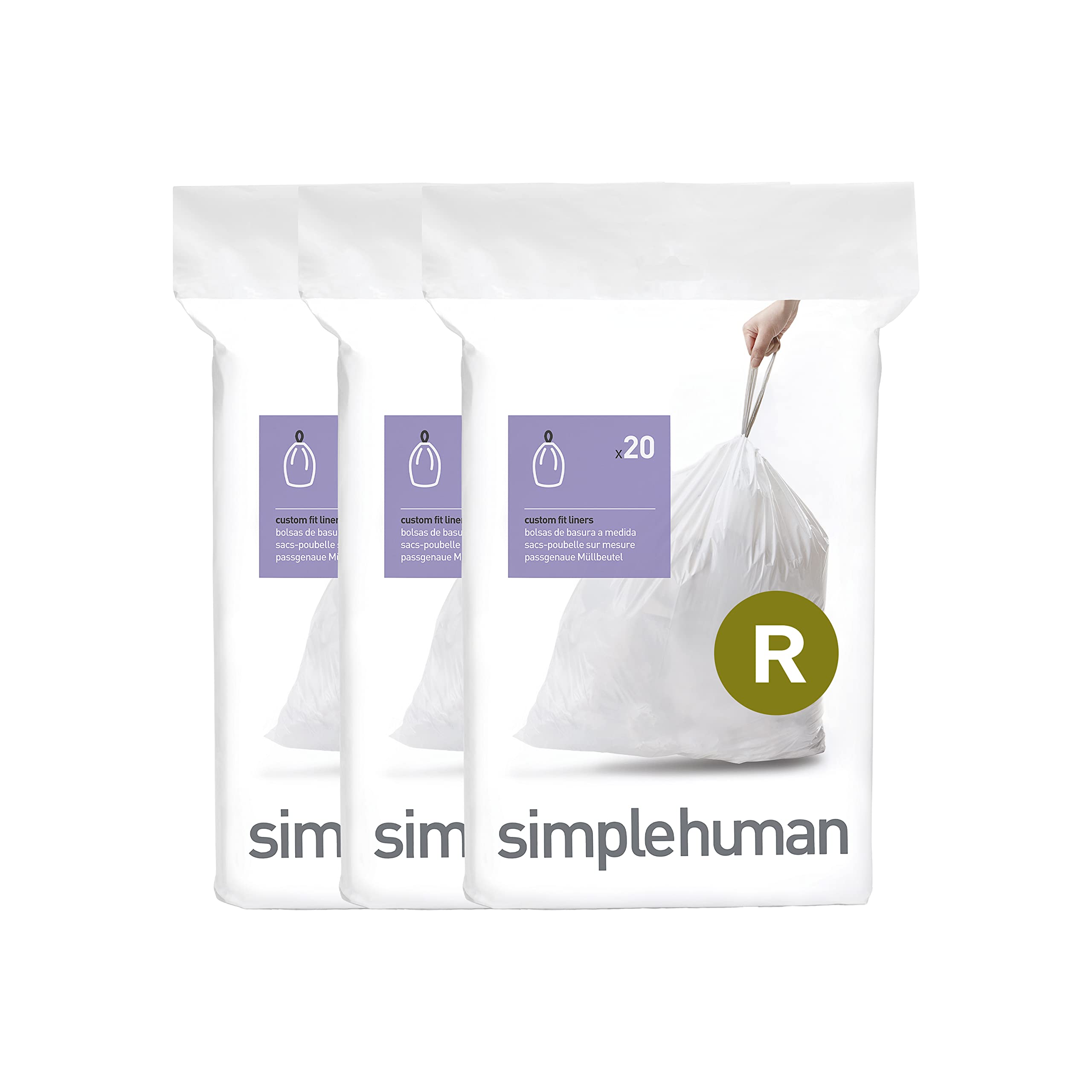 simplehuman-cw0259-sacchetti-spazzatura-custom-fit-codice-j-bianchi-3-confezioni image 8