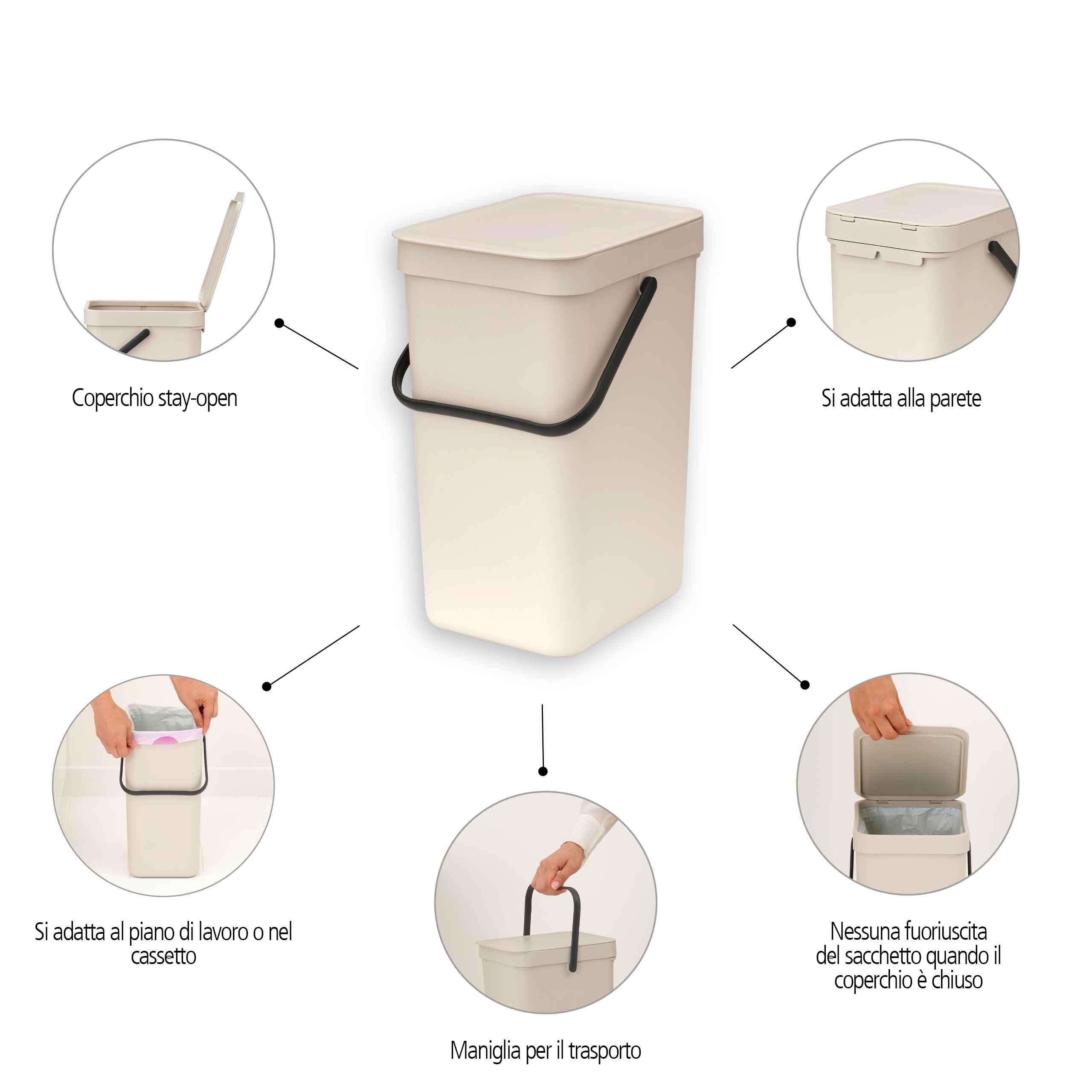 brabantia-sort-go-pattumiera-12l-soft-beige-cestino-cucina-in-plastica-con-manig image 2