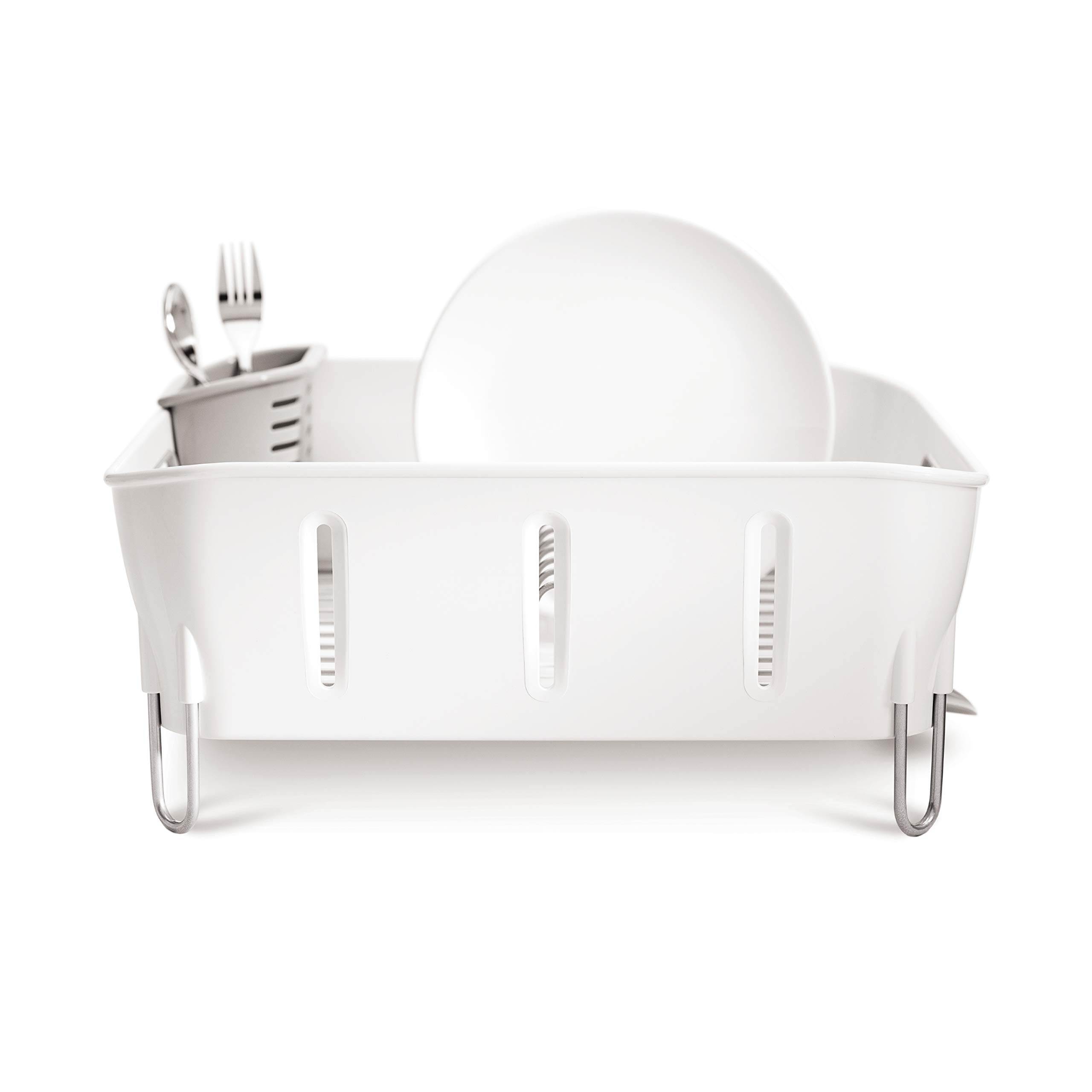 simplehuman-kt1104-scolapiatti-compatto-con-beccuccio-rotante-360-plastica-bianc image 2