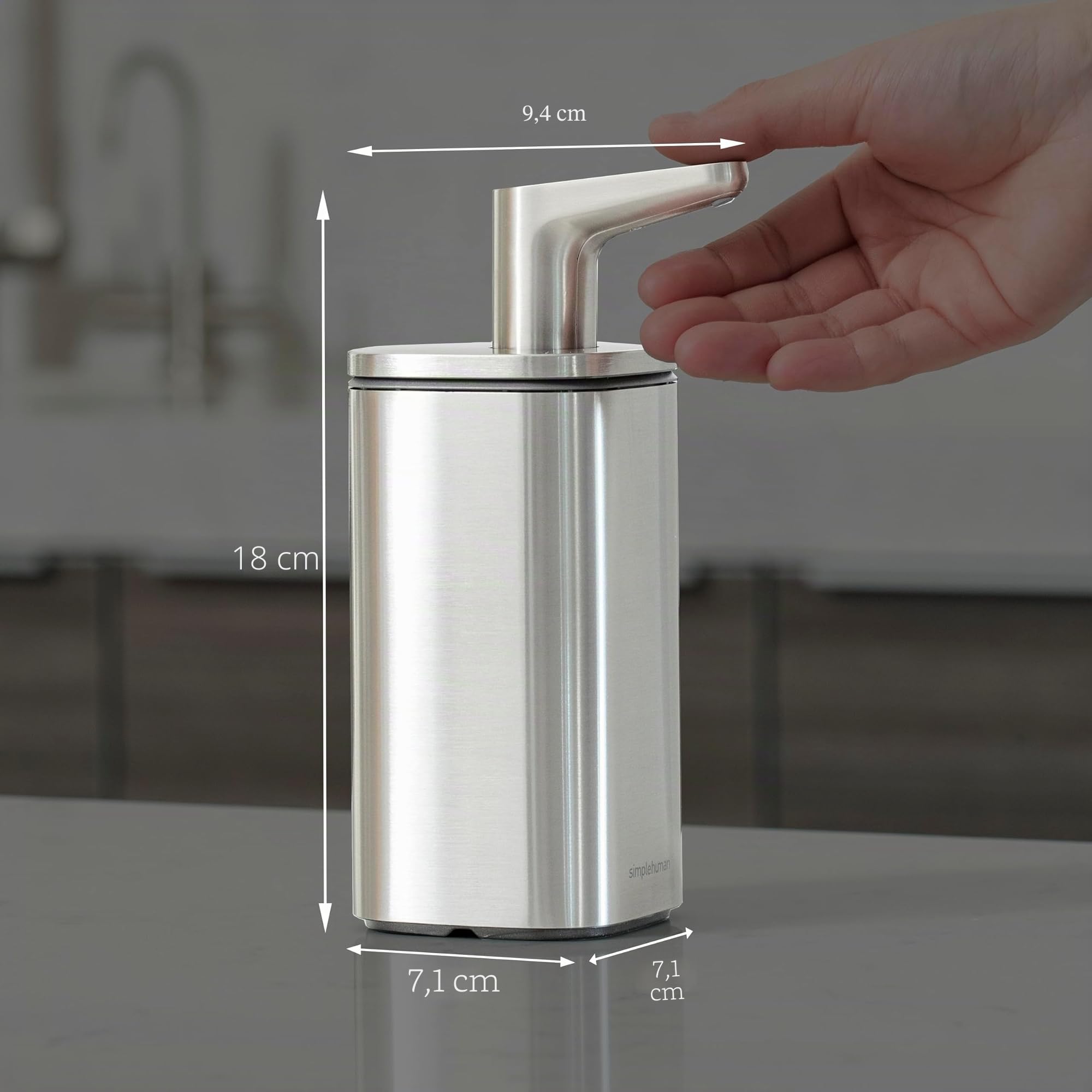 simplehuman-kt1183-dispenser-a-impulso-di-sapone-in-acciaio-inox-spazzolato-295- image 6