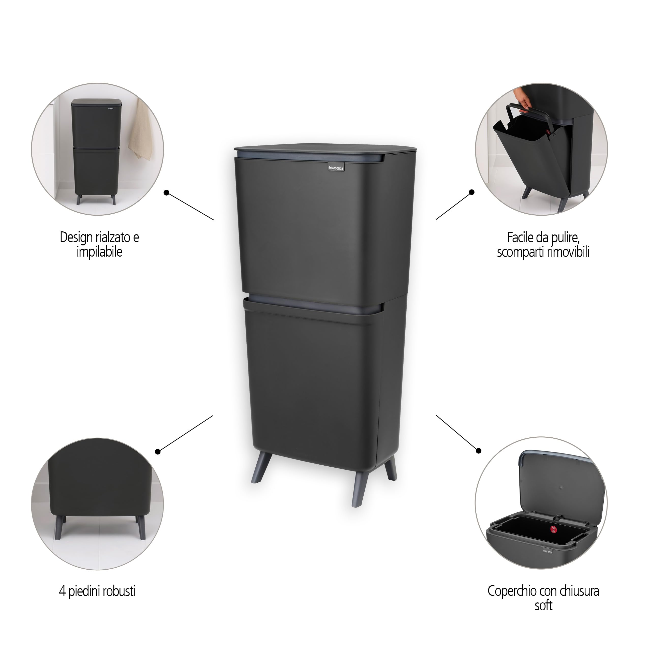 brabantia-sortup-hi-20-25-litri-pattumiera-differenziata-alta-e-stretta-con-2-se image 2