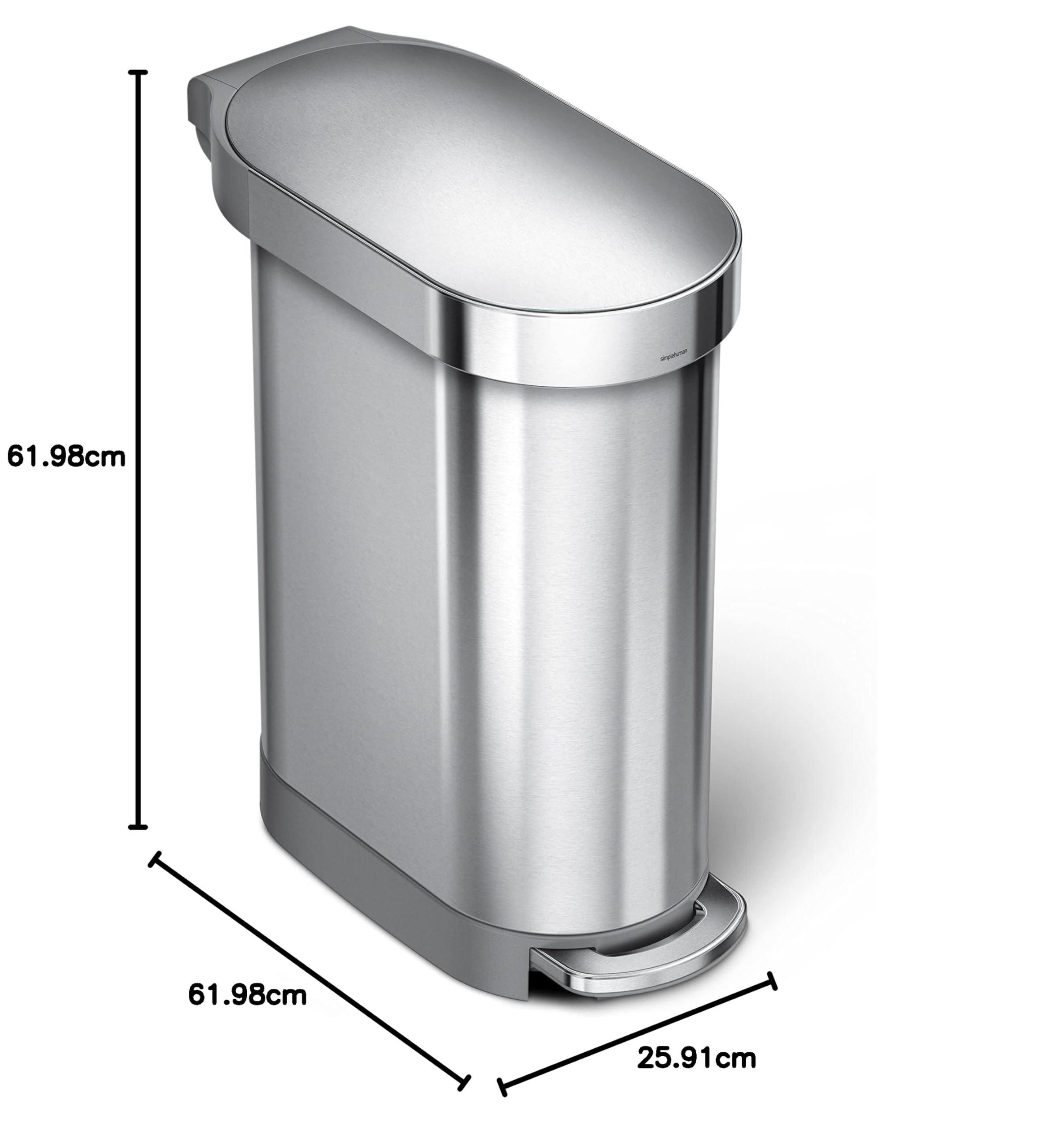 simplehuman-cw2044-cestino-a-pedale-sottile-45-l-acciaio-inox-spazzolato-coperch image 8