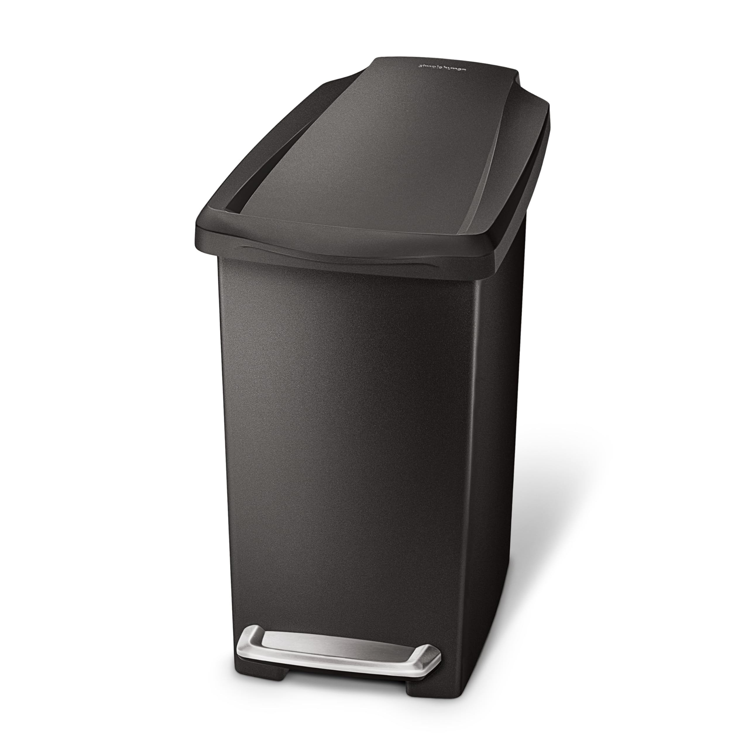 simplehuman-cw1329-cestino-pattumiera-sottile-con-pedale-10-l-plastica-nera-per- image 1