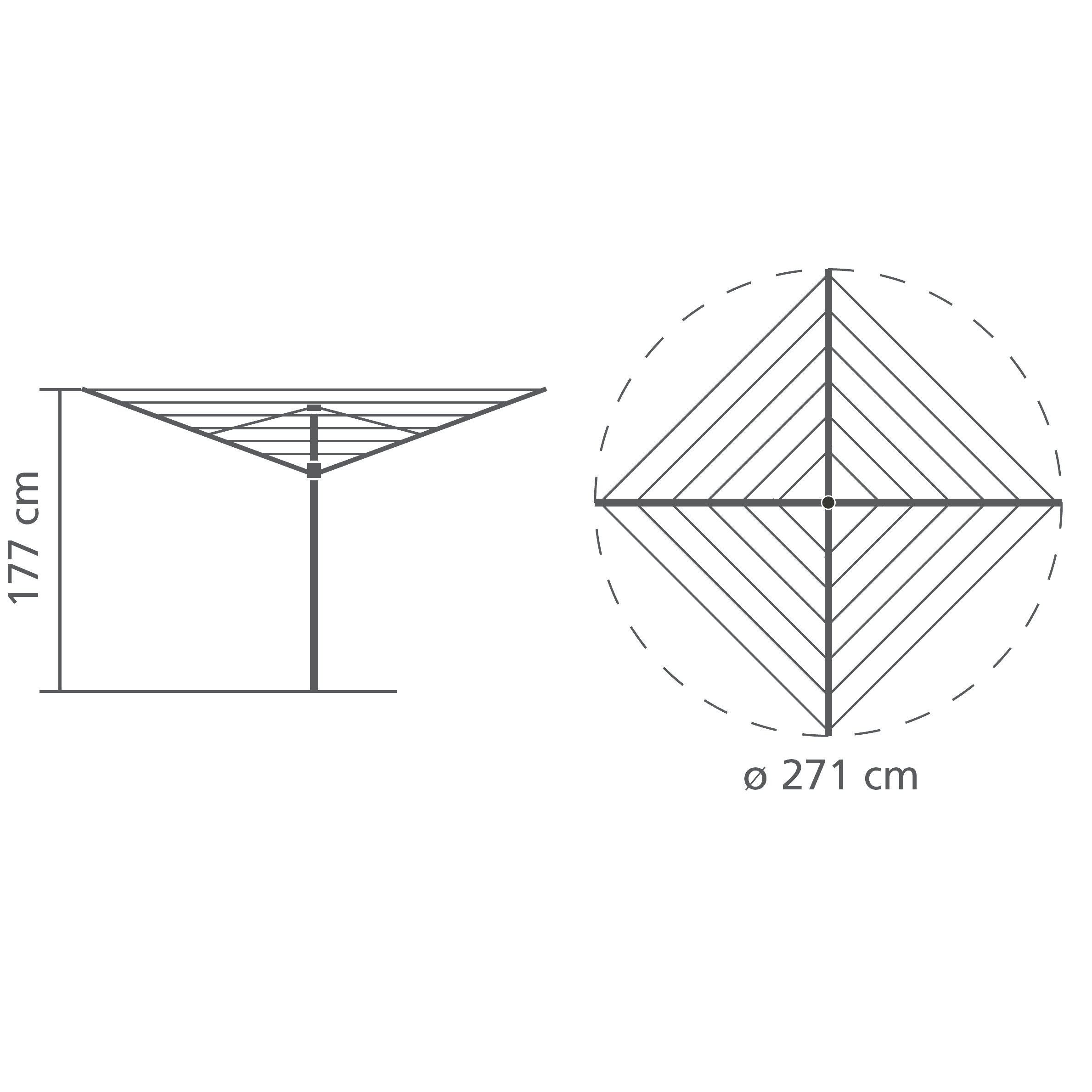 brabantia-essential-stendibiancheria-ad-ombrello-da-esterno-con-40-m-di-corde-re image 2