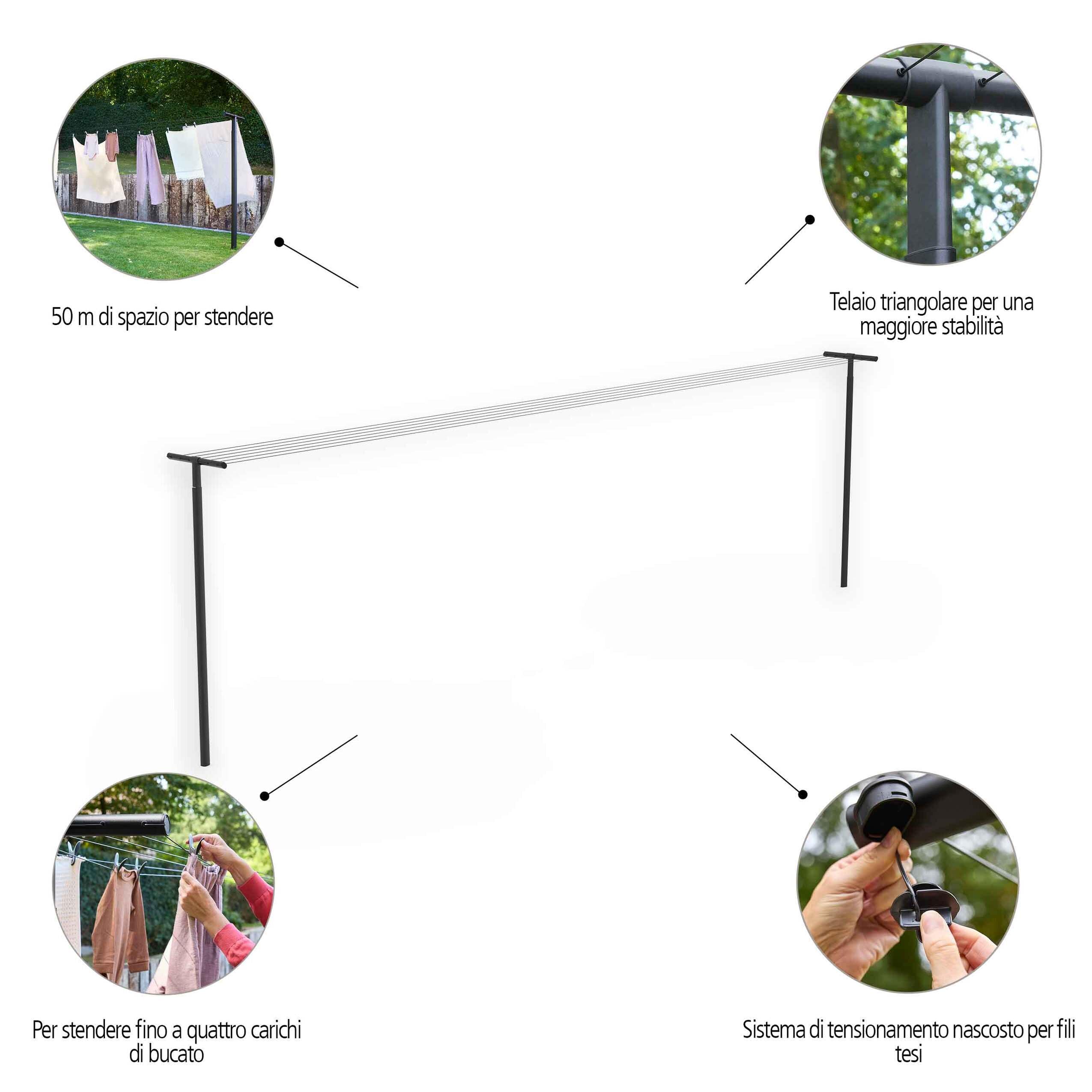 brabantia-hangout-stendibiancheria-da-esterno-con-pali-50-m-di-corde-uv-resistan image 3