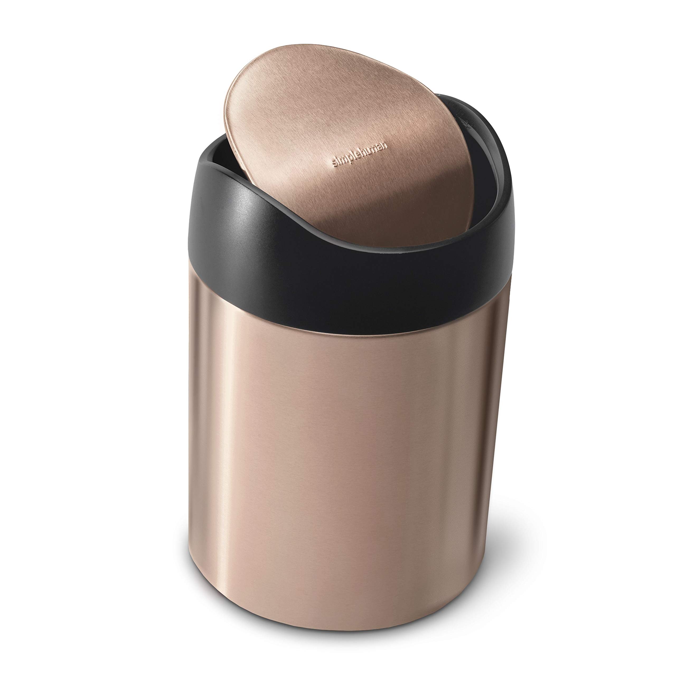 simplehuman-mini-cestino-1-5-l-in-acciaio-bianco-coperchio-oscillante-bilanciato image 4