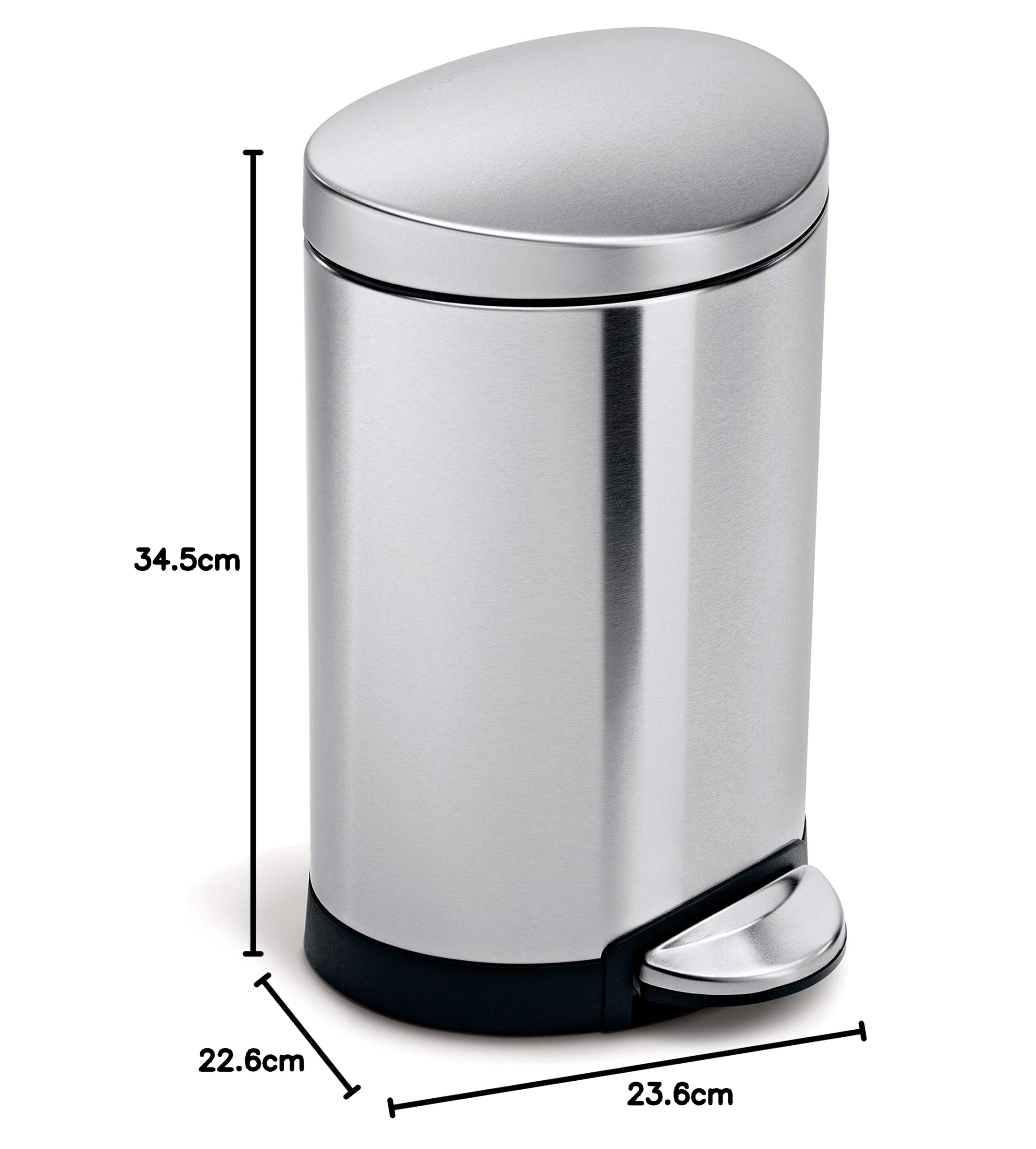 simplehuman-cw1834cb-cestino-a-pedale-semi-rotondo-6-l-pattumiera-compatta-per-b image 5