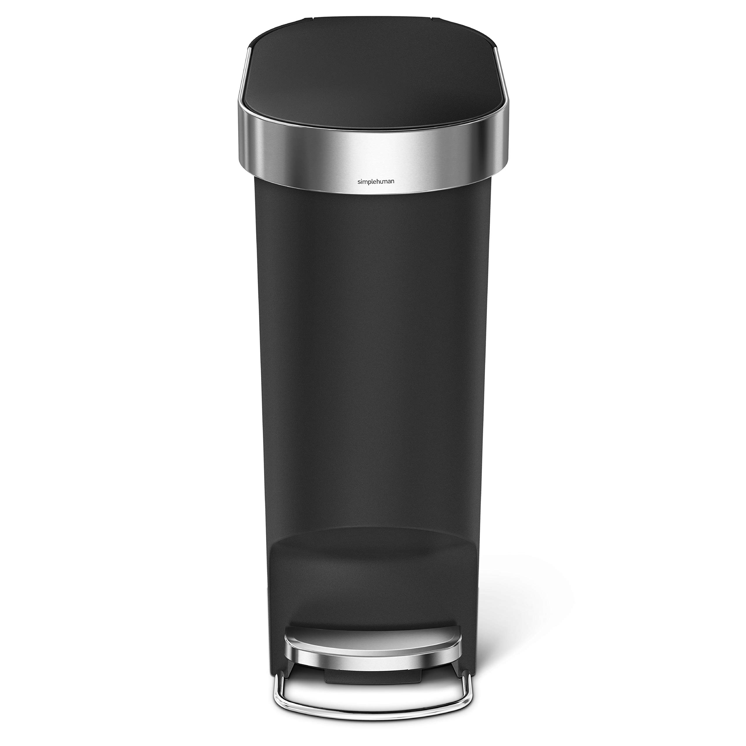 simplehuman-cw1390-cestino-sottile-a-pedale-da-cucina-40-l-plastica-nera-bordo-p image 4