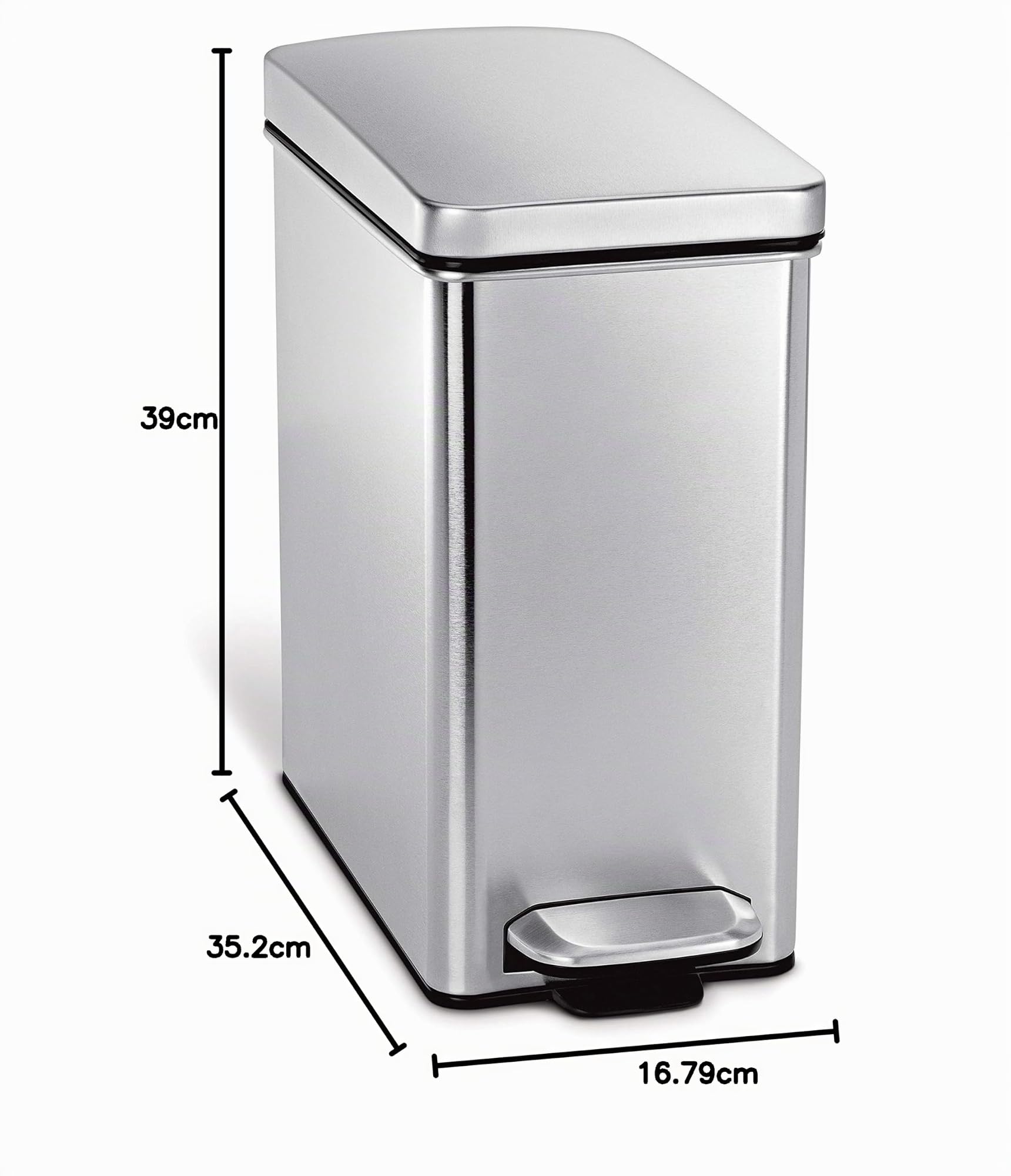 simplehuman-cw1898cb-cestino-a-profilo-con-pedale-da-bagno-10-l-acciaio-inox-spa image 6