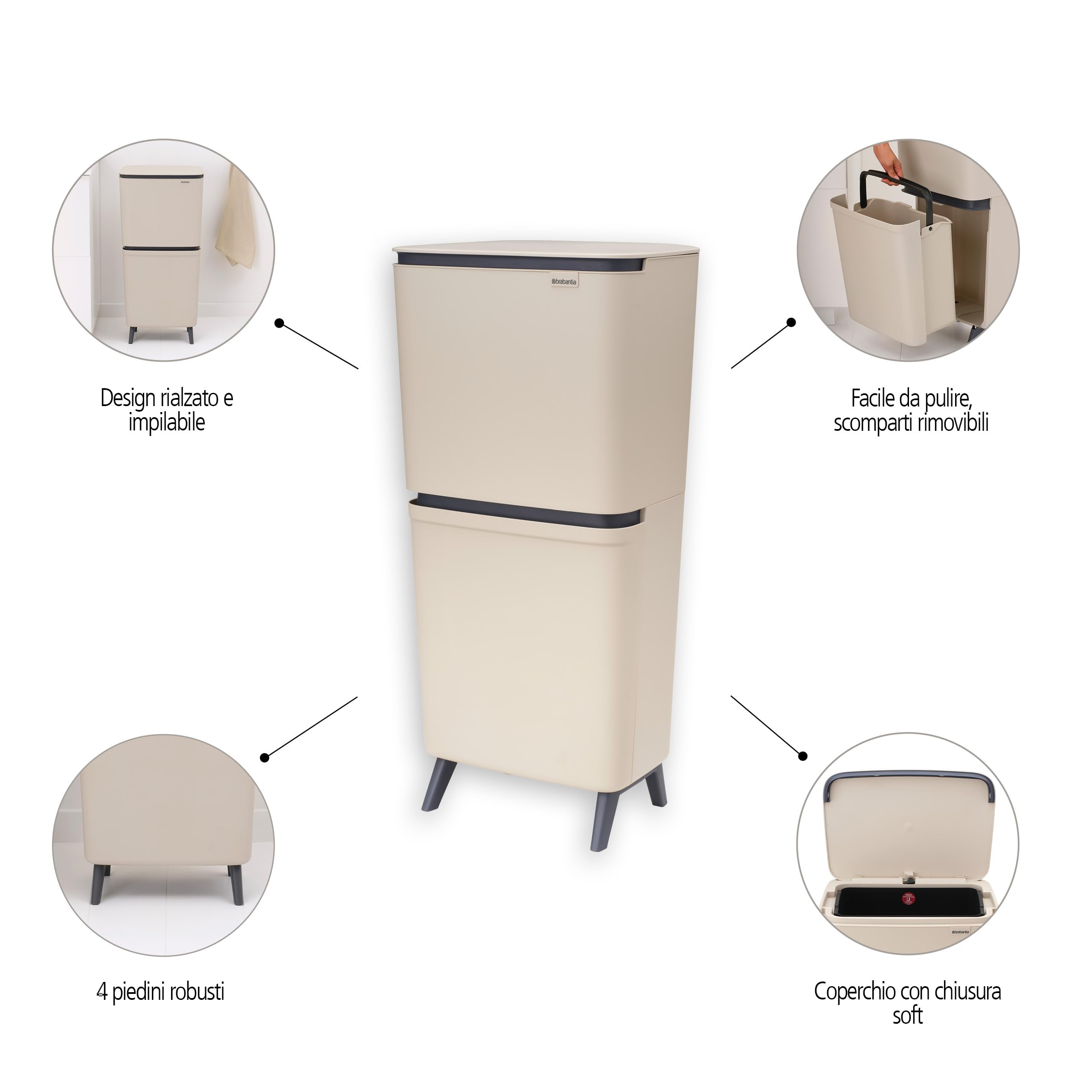 brabantia-sortup-hi-20-25-litri-pattumiera-differenziata-slim-con-2-secchi-rimov image 2