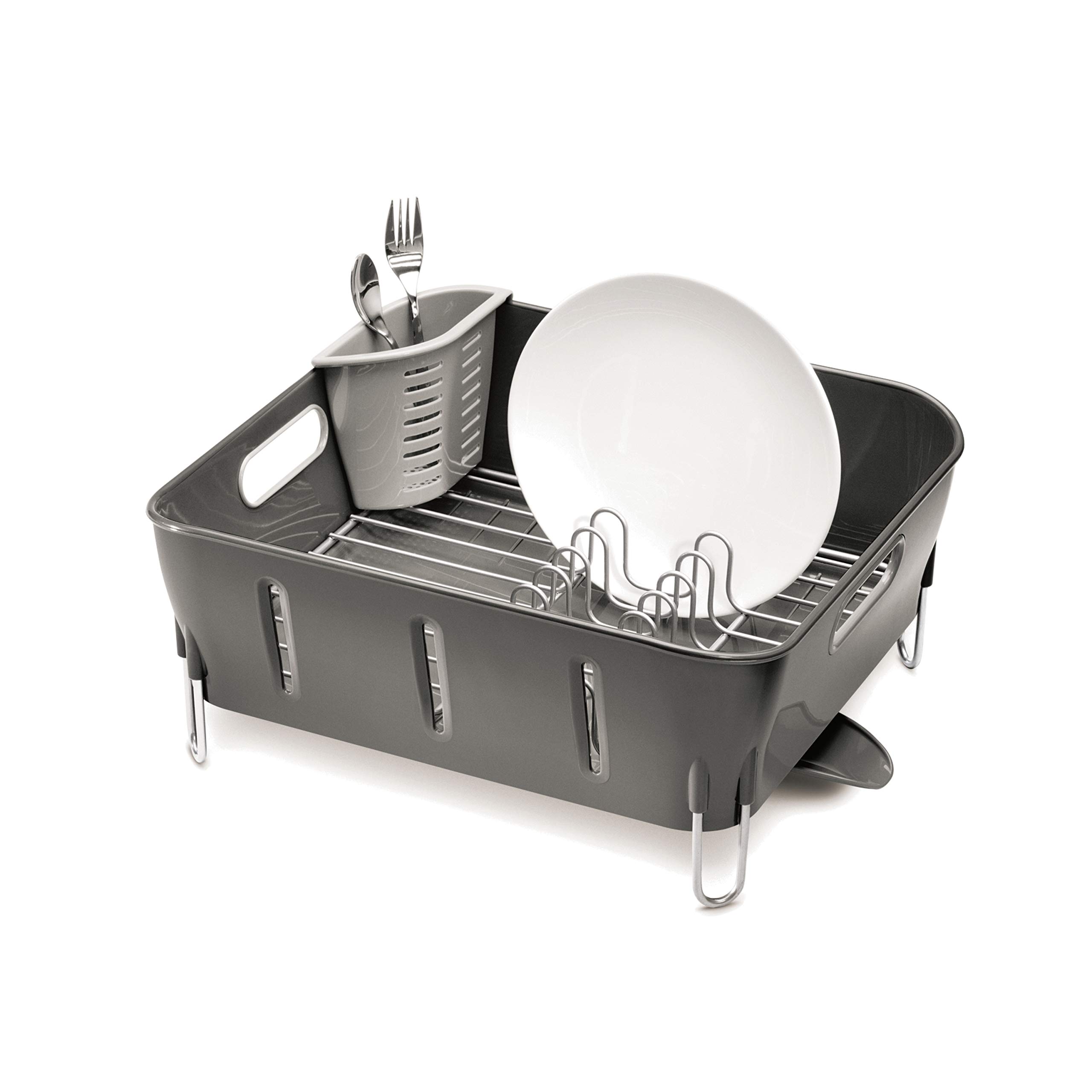 simplehuman-kt1104-scolapiatti-compatto-con-beccuccio-rotante-360-plastica-bianc image 7