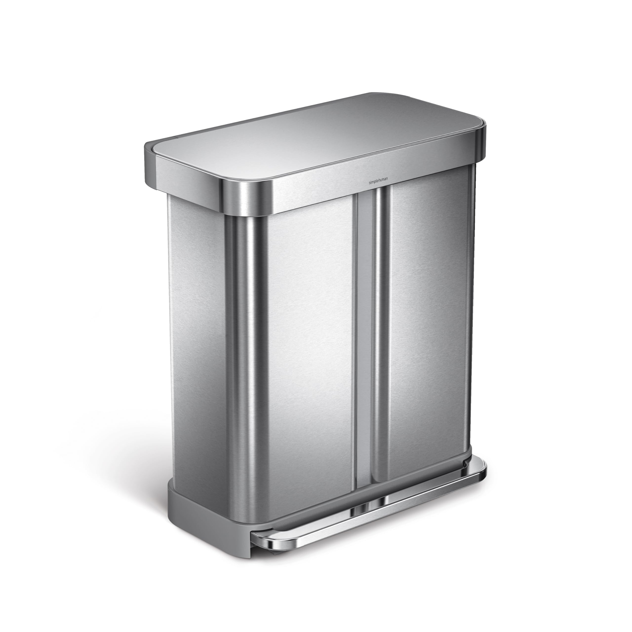 simplehuman-cw2025-cestino-doppio-scomparto-con-pedale-e-porta-sacchetti-58l-34- image 1