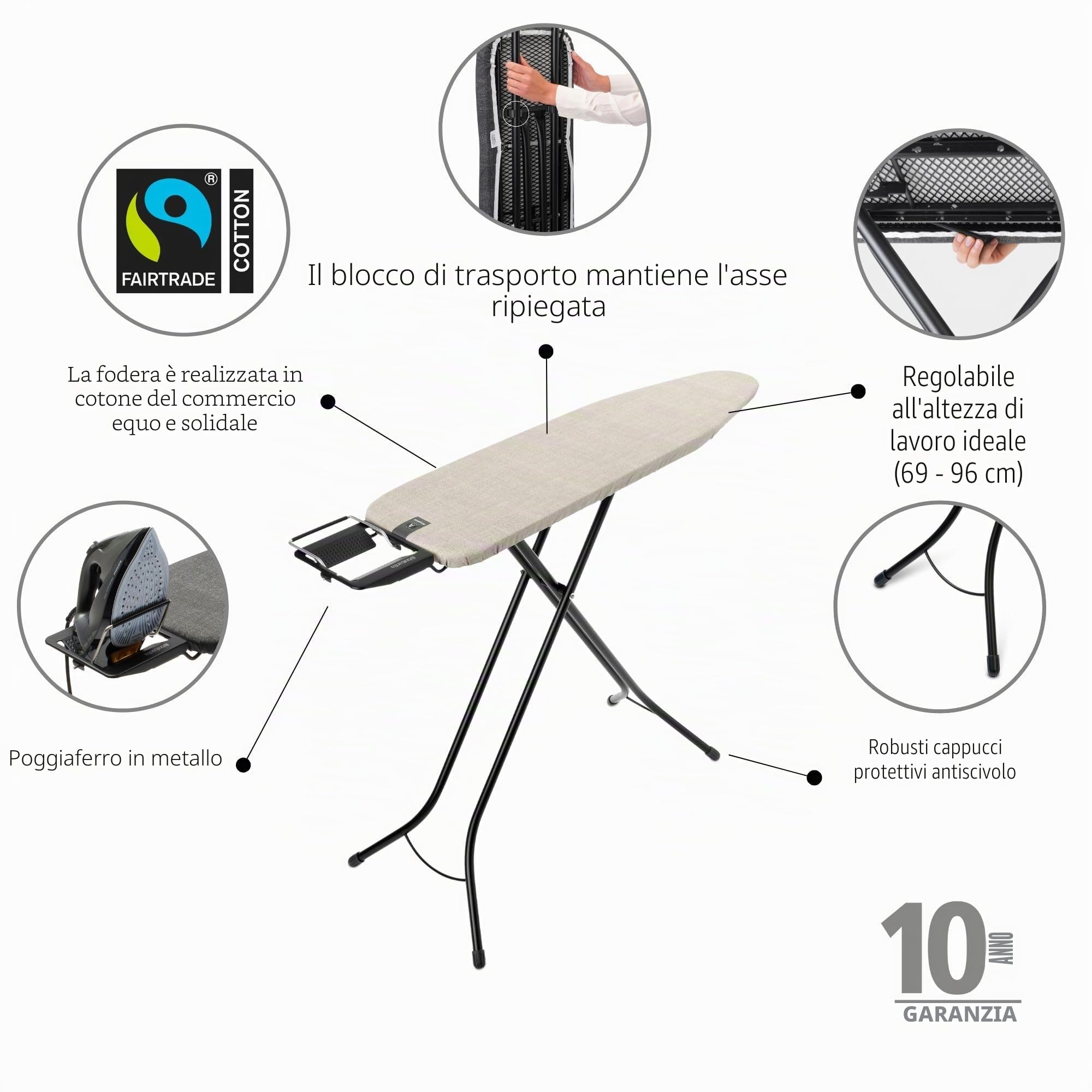 brabantia-ironing-board-a-110-x-30-cm-con-fodera-in-100-cotone-fairtrade-altezza image 4