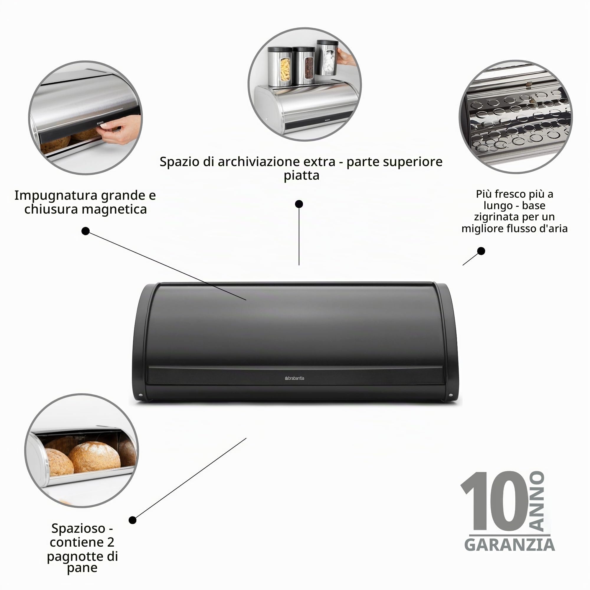 brabantia-roll-top-portapane-a-serranda-in-metallo-matt-black-con-piano-superior image 3