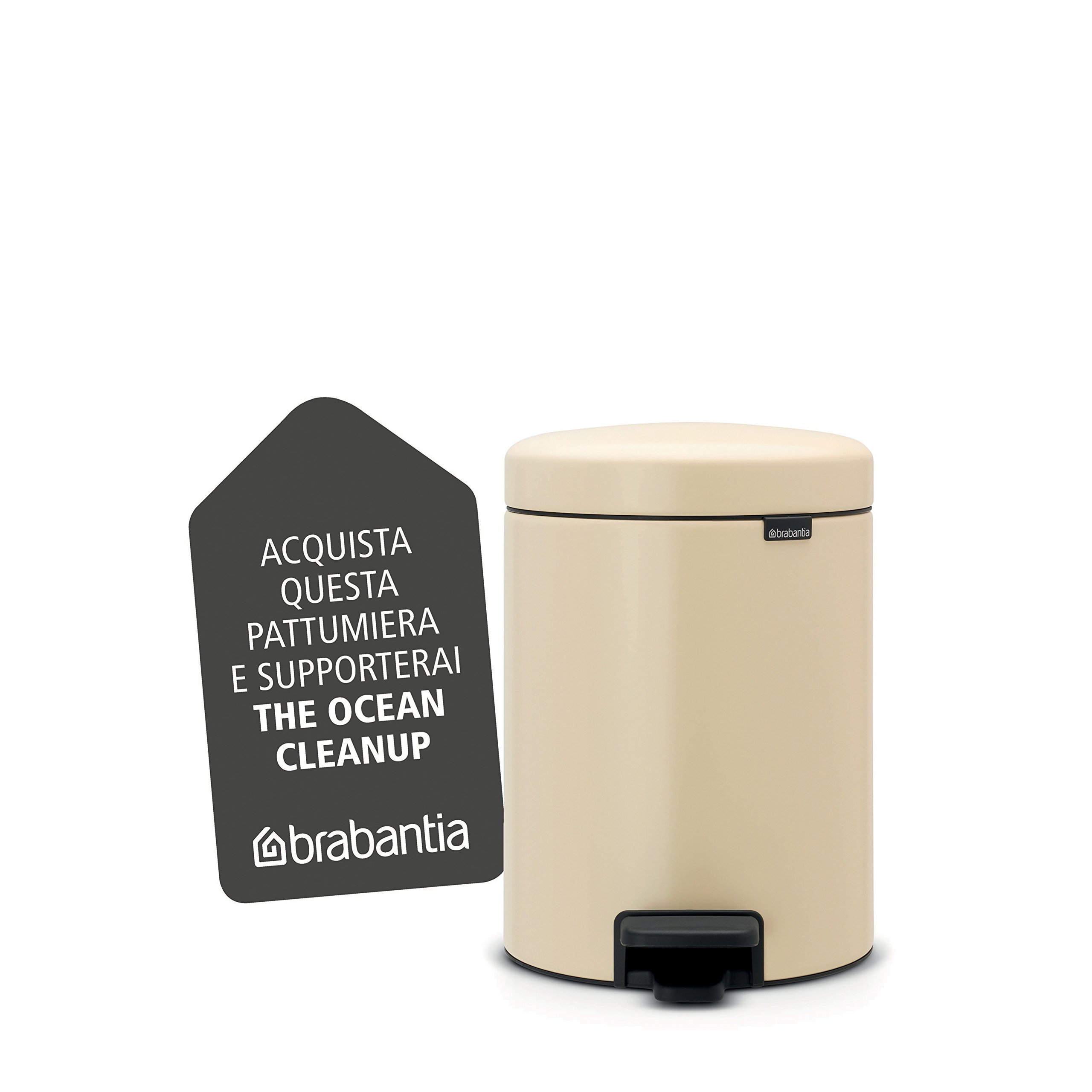 brabantia-newicon-pattumiera-a-pedale-5-l-almond-secchio-interno-in-plastica-rim image 2