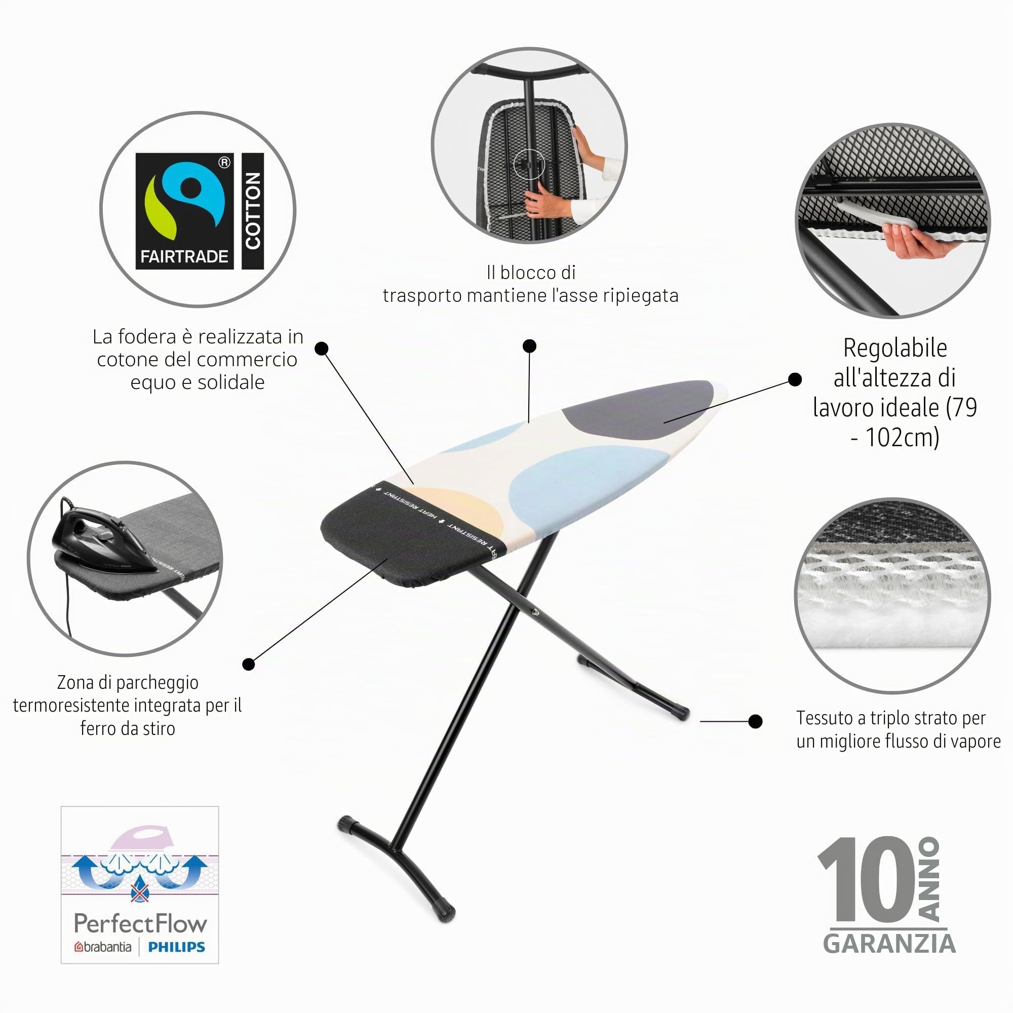 brabantia-ironing-board-d-asse-da-stiro-xl-135x45-cm-reggiferro-a-vapore-integra image 2