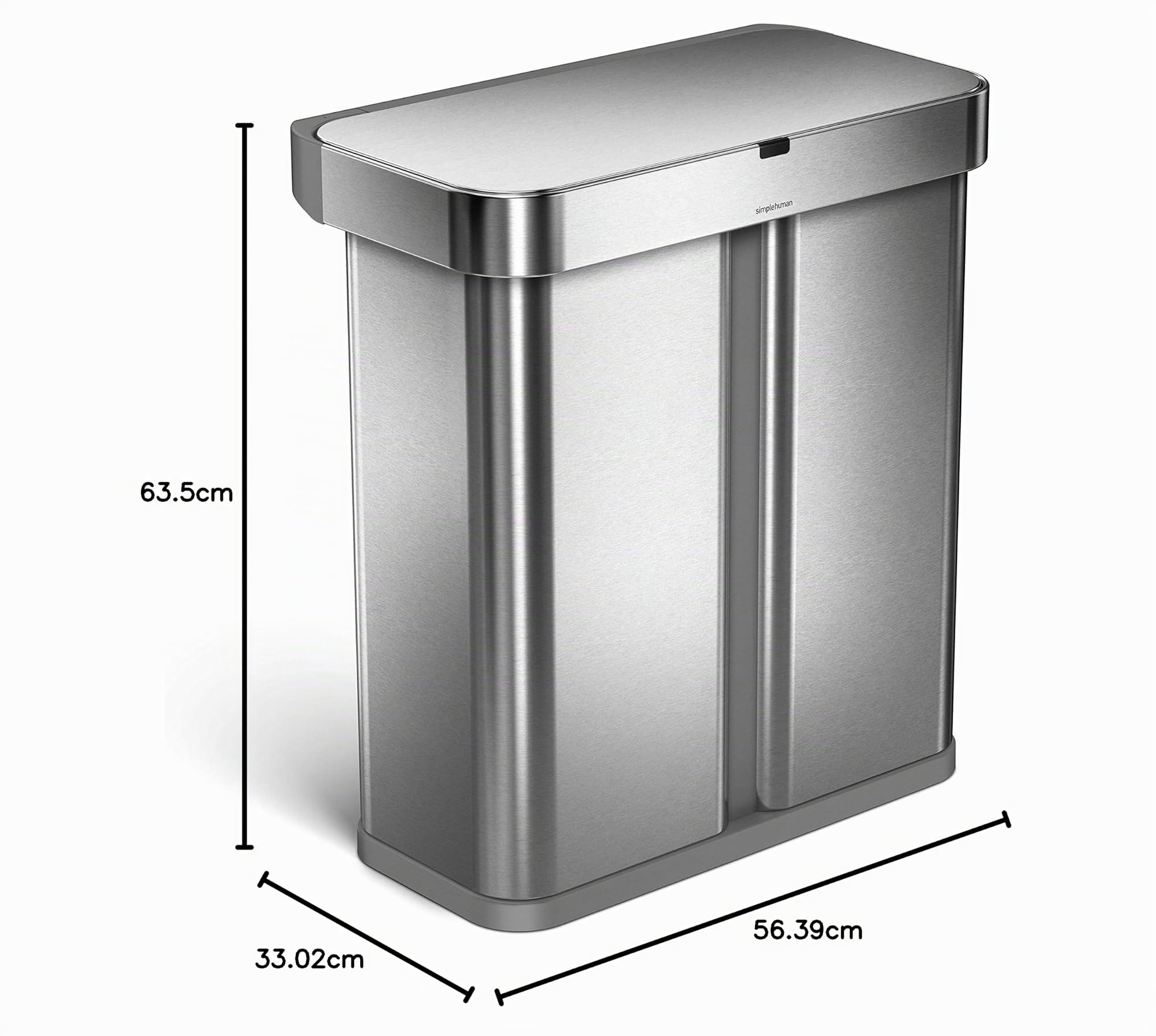 simplehuman-cestino-rettangolare-a-doppio-scomparto-58-l-34-24-con-sensore-di-mo image 5