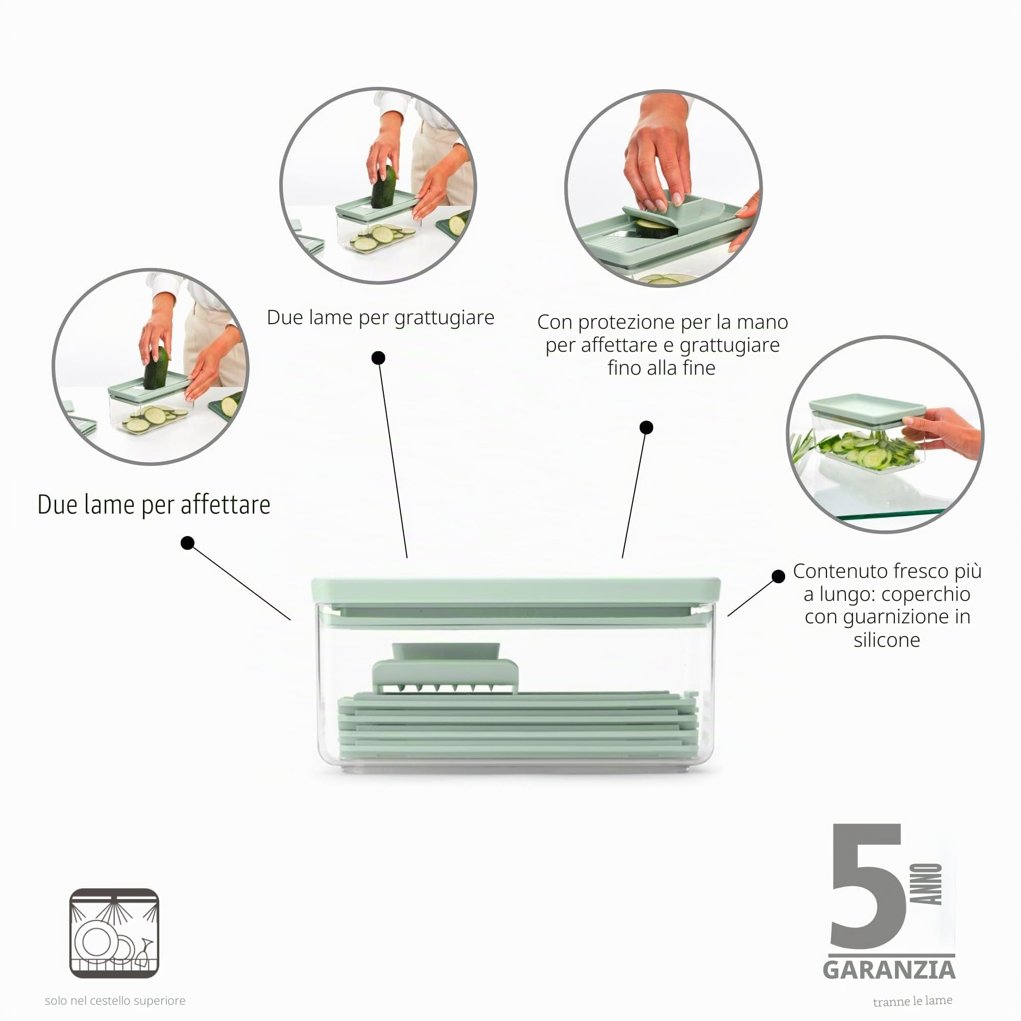 brabantia-tasty-set-affettatrice-e-grattugia-4-in-1-con-2-lame-e-2-grattugie-in- image 4