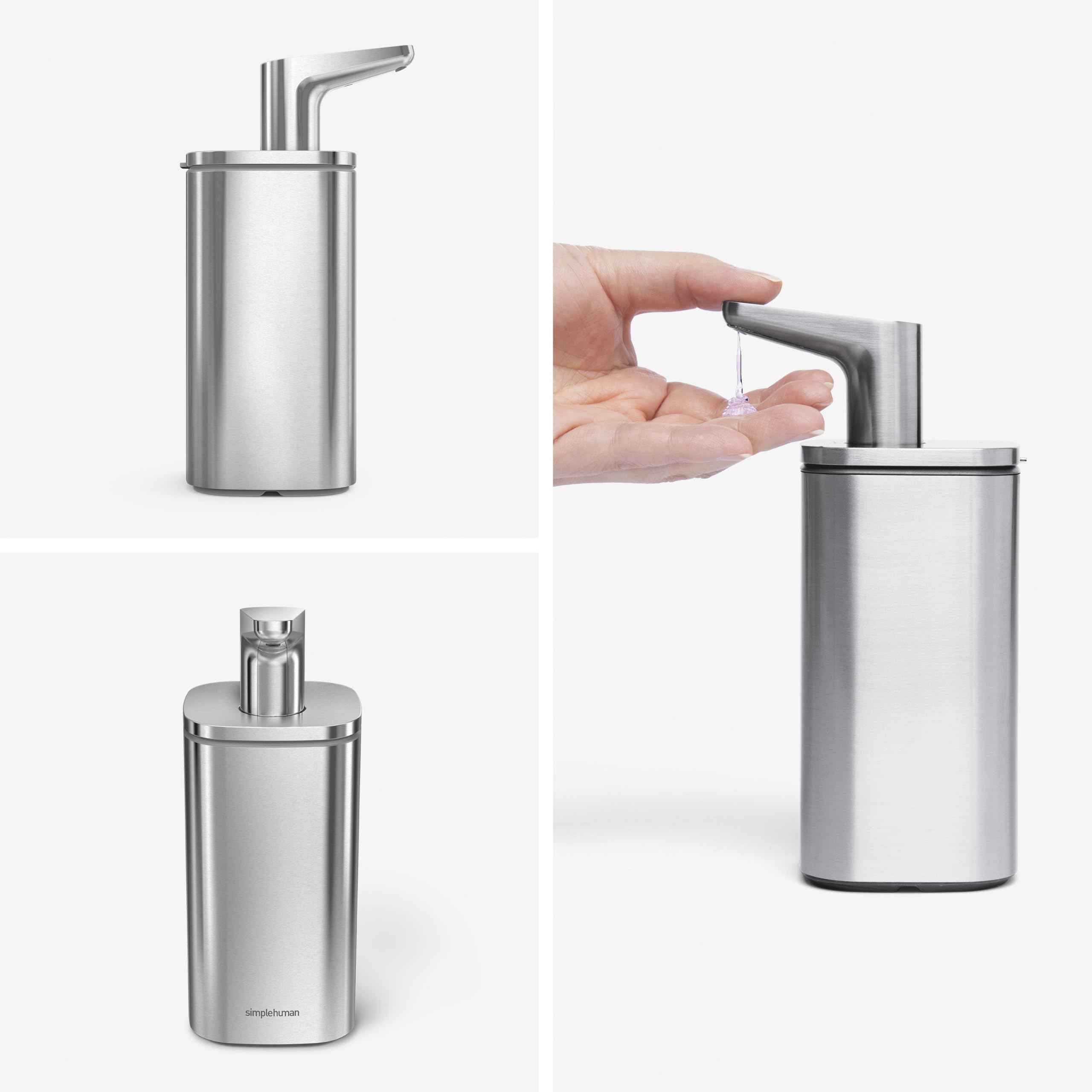 simplehuman-kt1183-dispenser-a-impulso-di-sapone-in-acciaio-inox-spazzolato-295- image 2