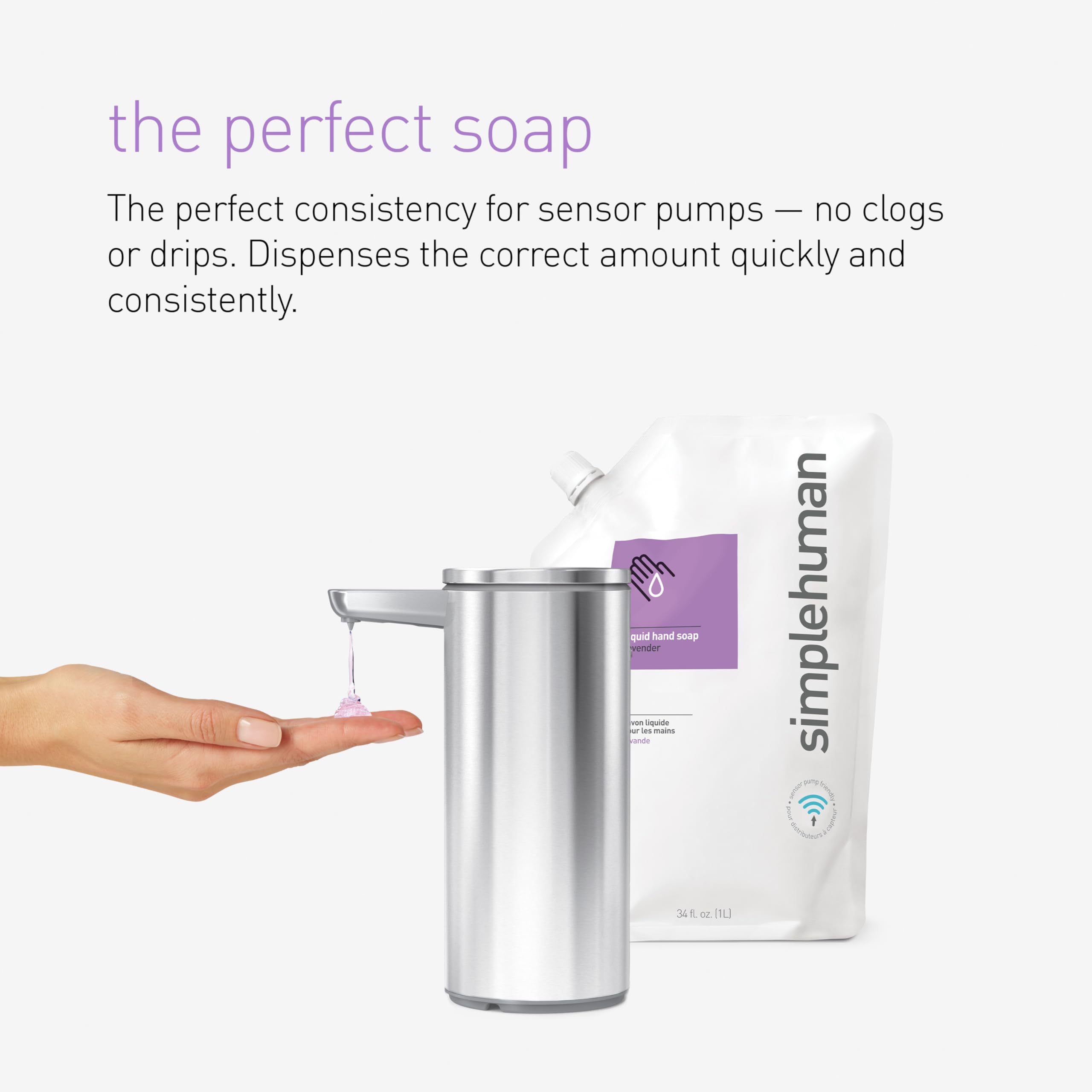 simplehuman-ct1022-sacca-di-ricarica-sapone-liquido-mani-idratante-alla-lavanda- image 4