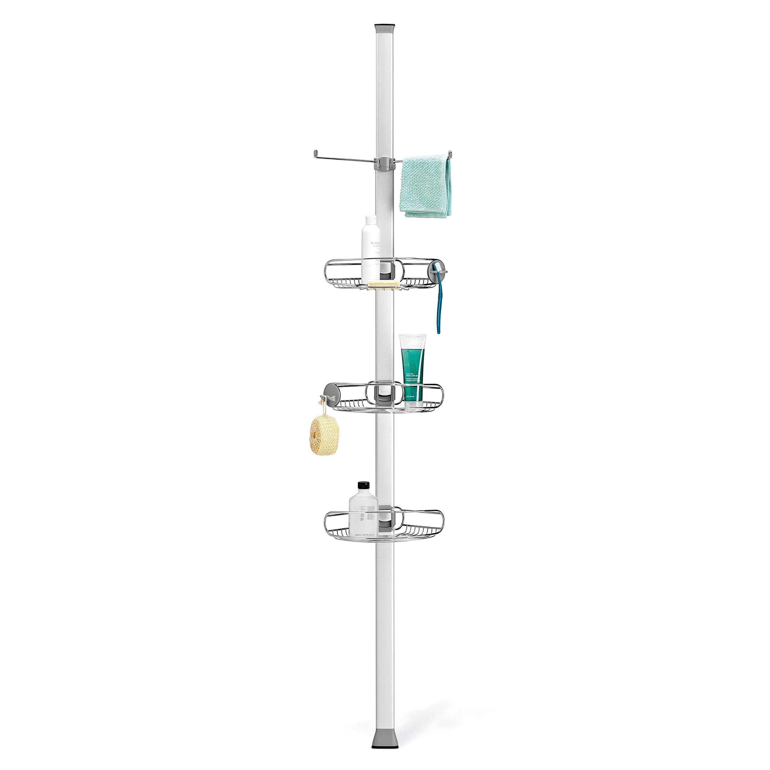 simplehuman-bt1062dc-portaoggetti-da-doccia-telescopico-ad-angolo-da-1-8-a-2-7-m image 1