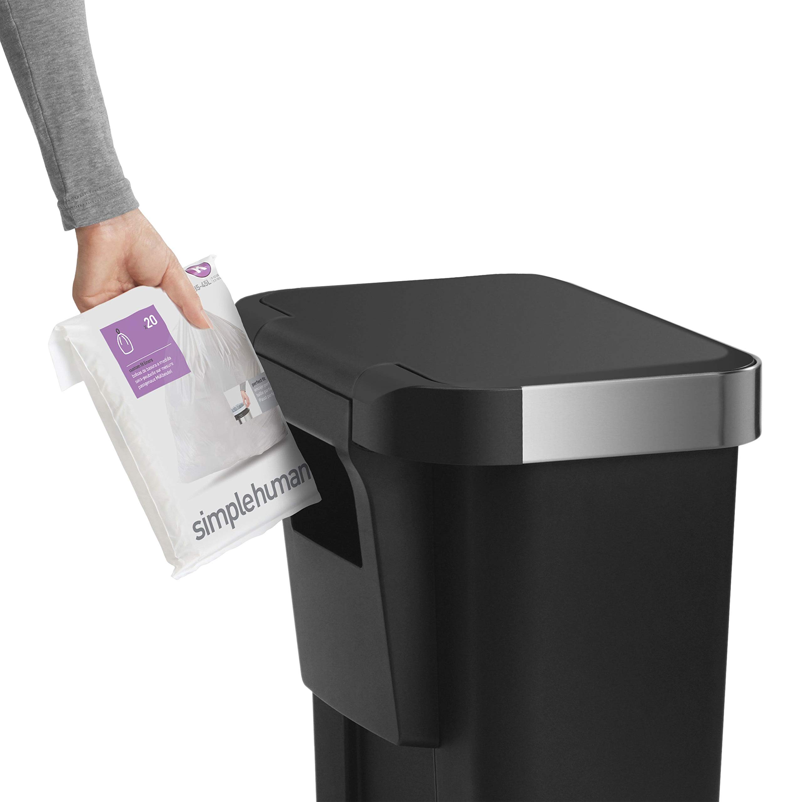 simplehuman-cw1385cb-cestino-rettangolare-a-pedale-da-cucina-45-l-plastica-nera- image 3