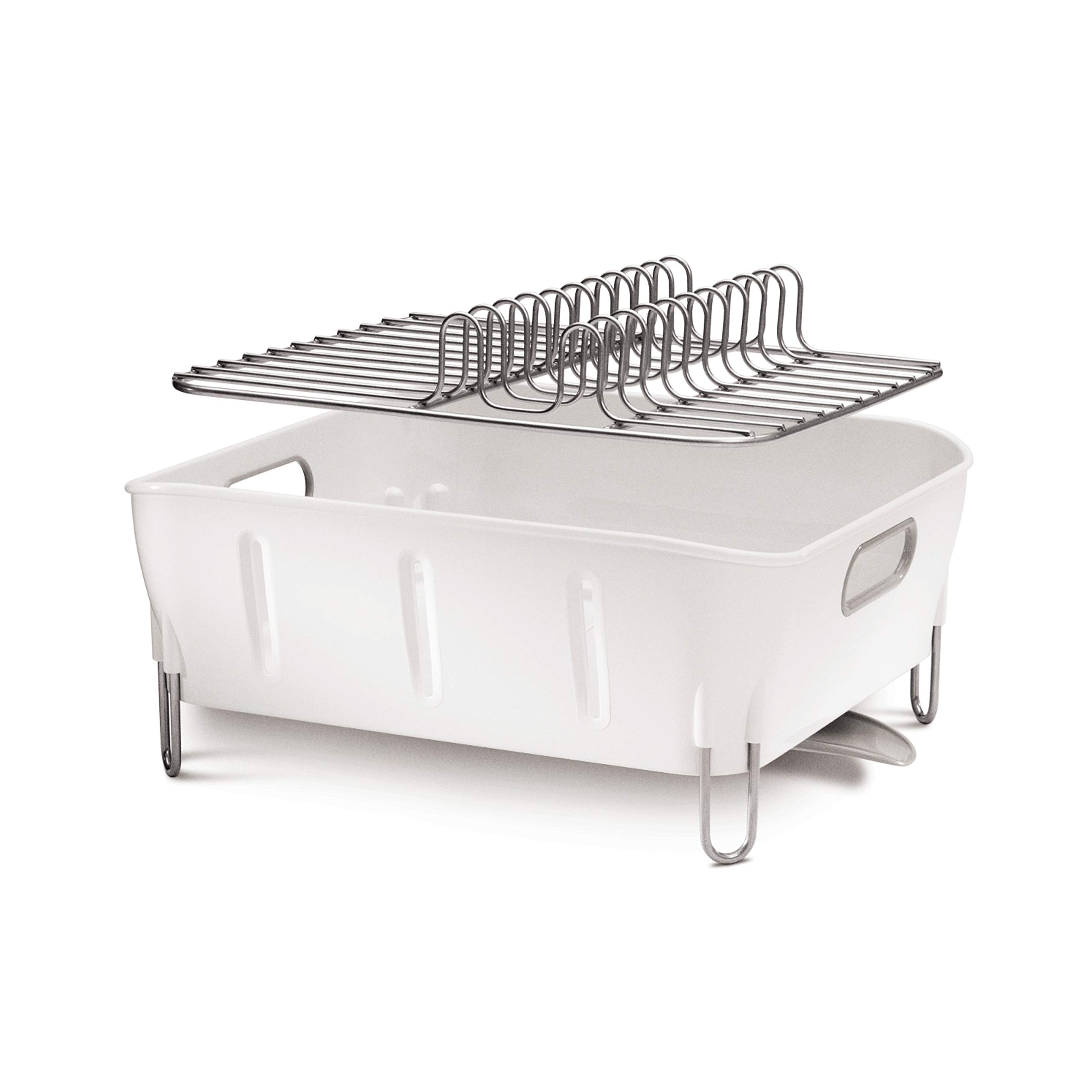 simplehuman-kt1104-scolapiatti-compatto-con-beccuccio-rotante-360-plastica-bianc image 6